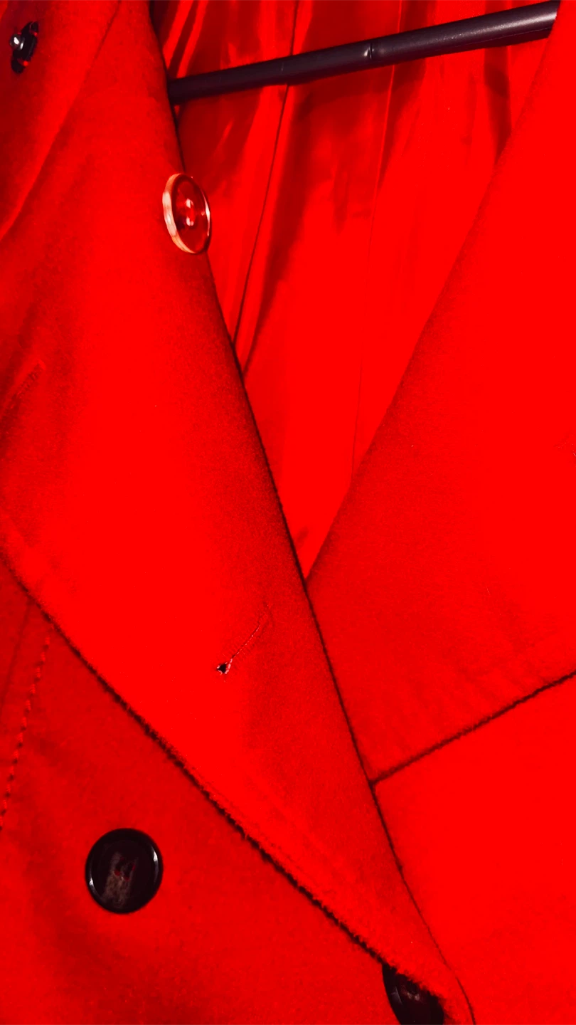 H&M Red Double-Breasted Pea Coat - Size EUR 34 / US 4 - photo 4