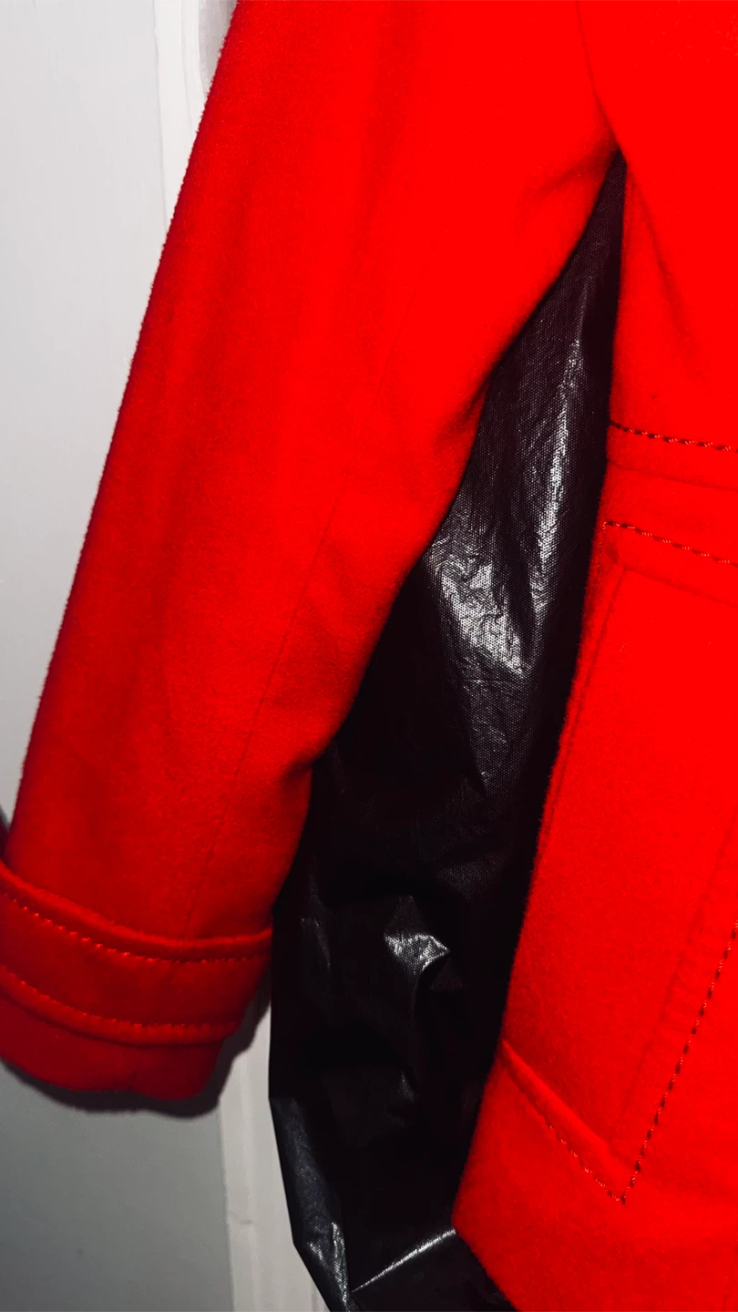 H&M Red Double-Breasted Pea Coat - Size EUR 34 / US 4 - photo 3