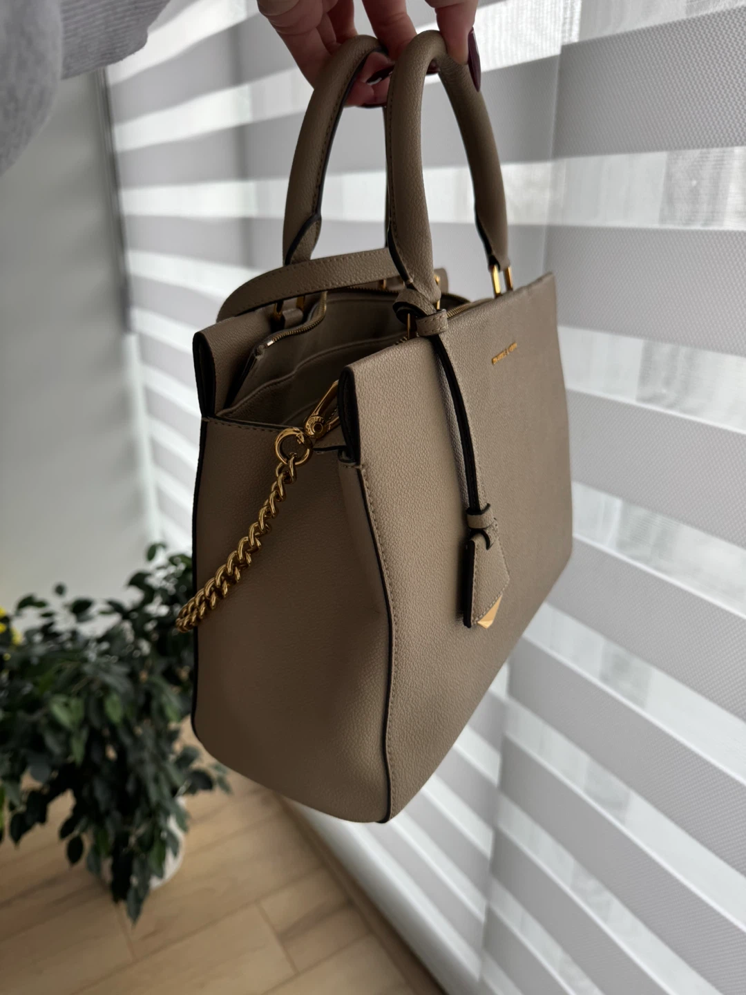Charles & Keith Taupe Top Handle Bag - photo 3