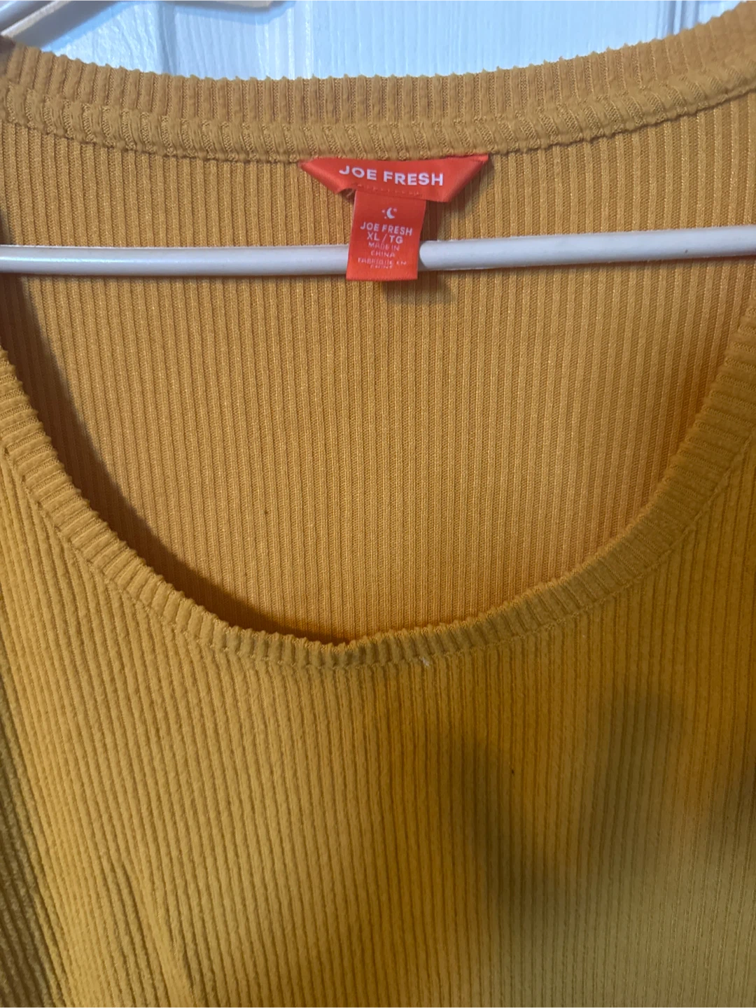 Joe Fresh Women's Ribbed Long Sleeve Top - Mustard Yellow - XL - photo 2