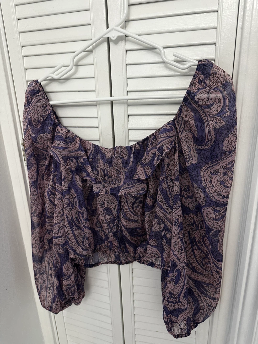 ZARA Paisley Print Off-the-Shoulder Blouse - Size M - photo 2