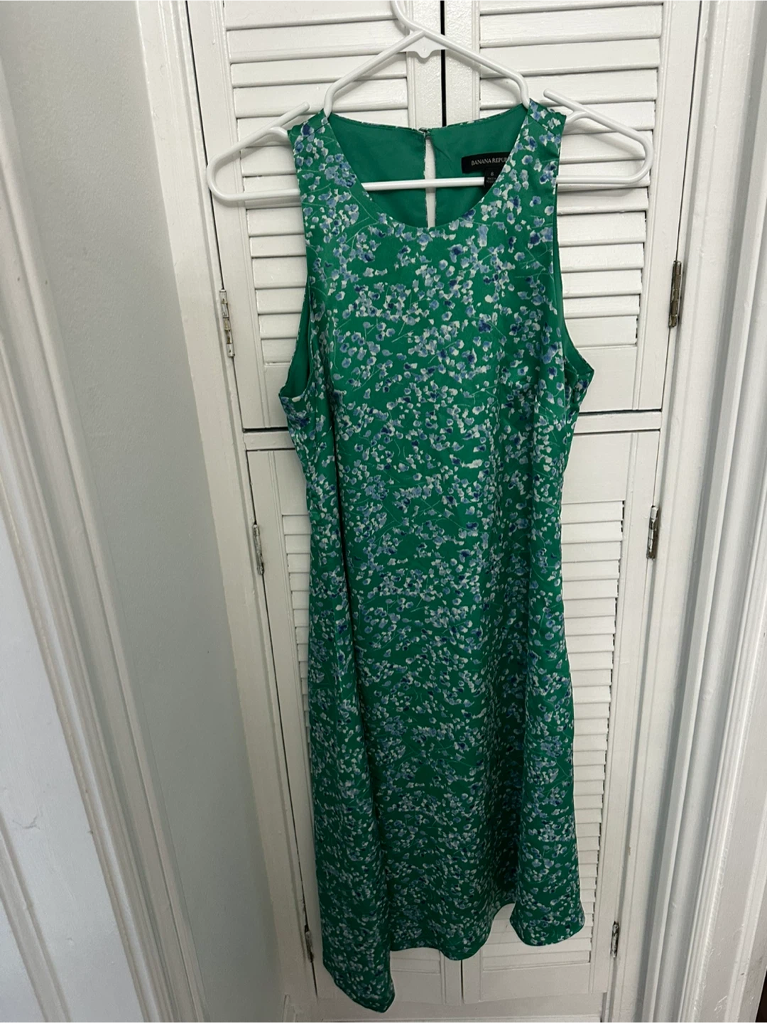 Banana Republic Green Floral Sleeveless Dress Size 8