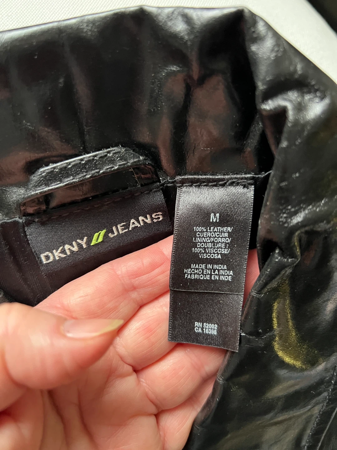 DKNY Jeans Black Faux Leather Jacket - Medium - photo 2