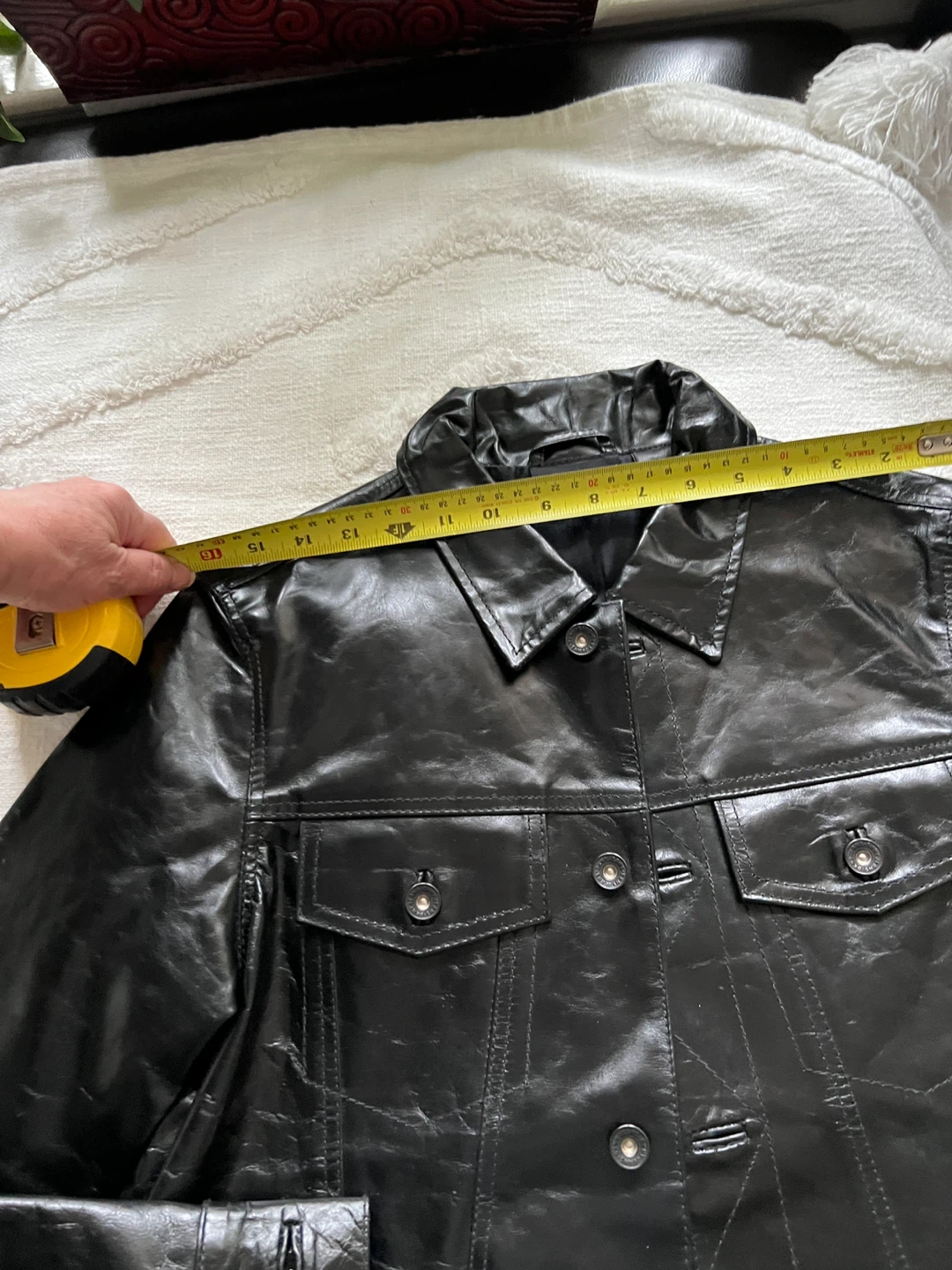 DKNY Jeans Black Faux Leather Jacket - Medium - photo 4