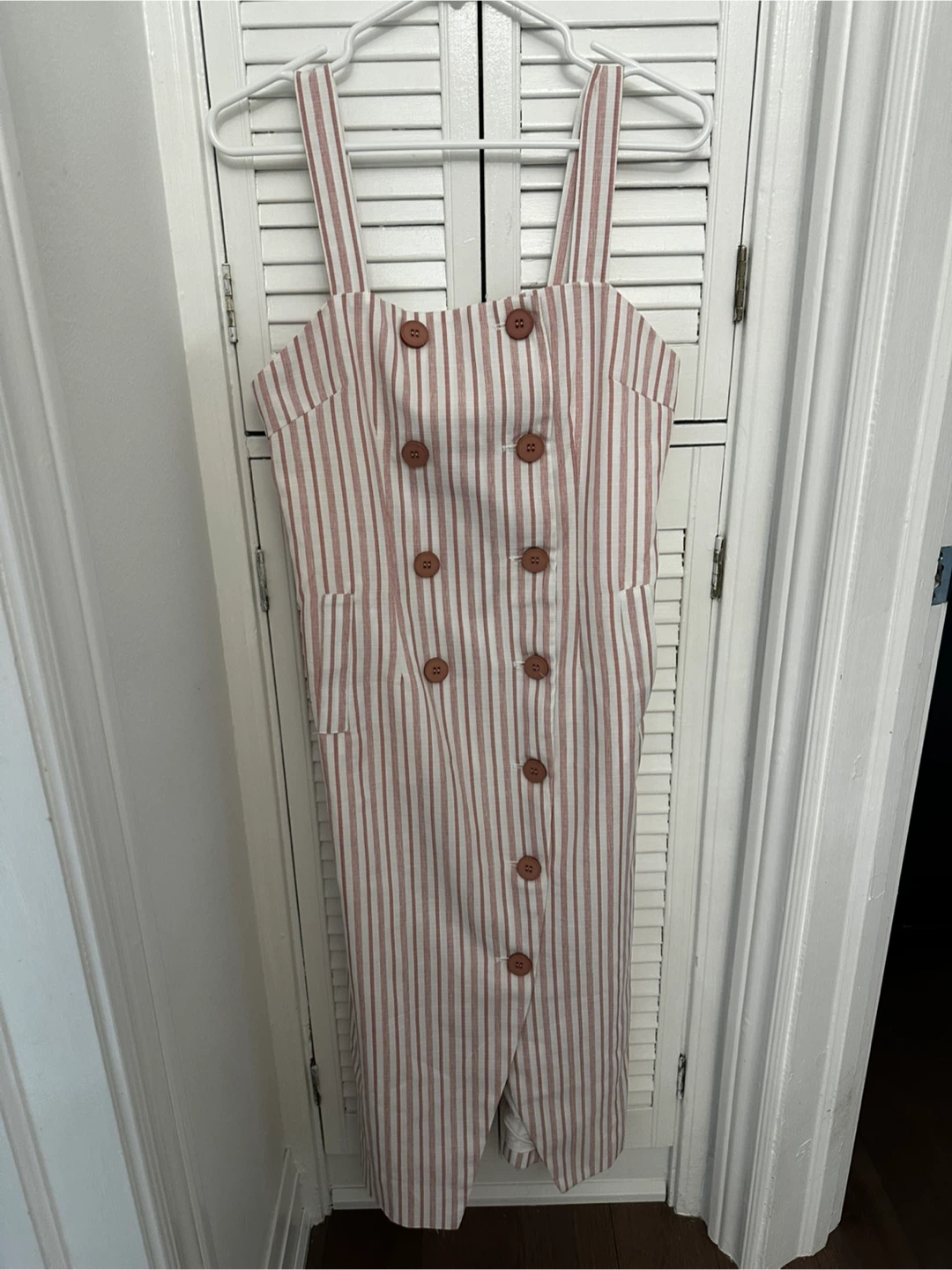 Striped Button-Up Midi Dress