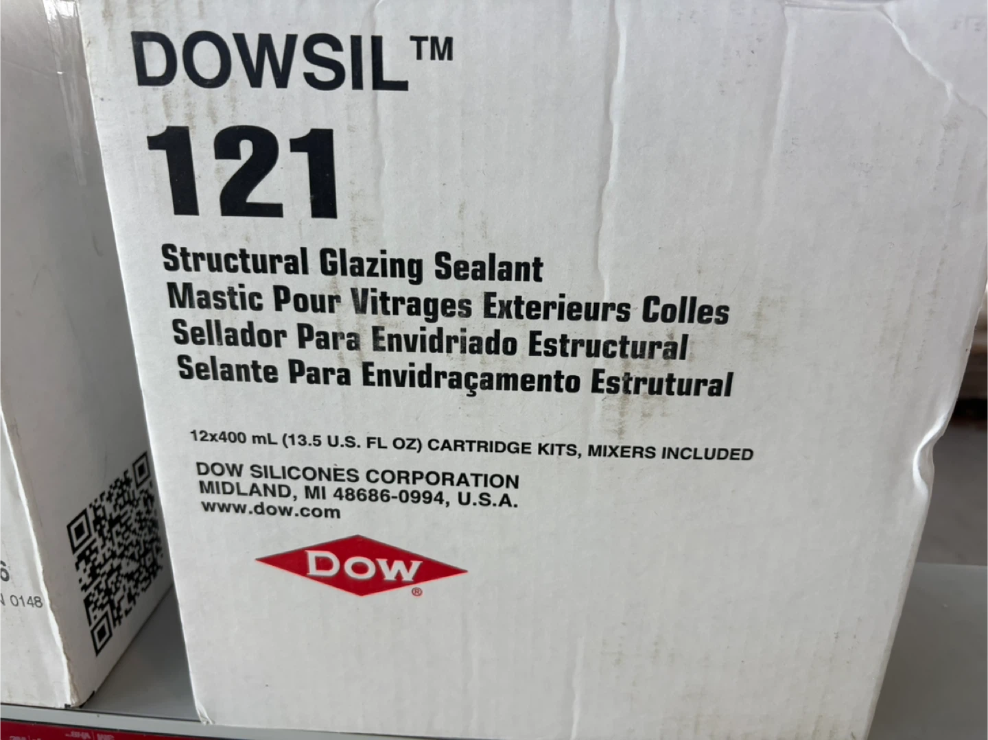 DOWSIL 121 Structural Glazing Sealant - 12x400ml Cartridges