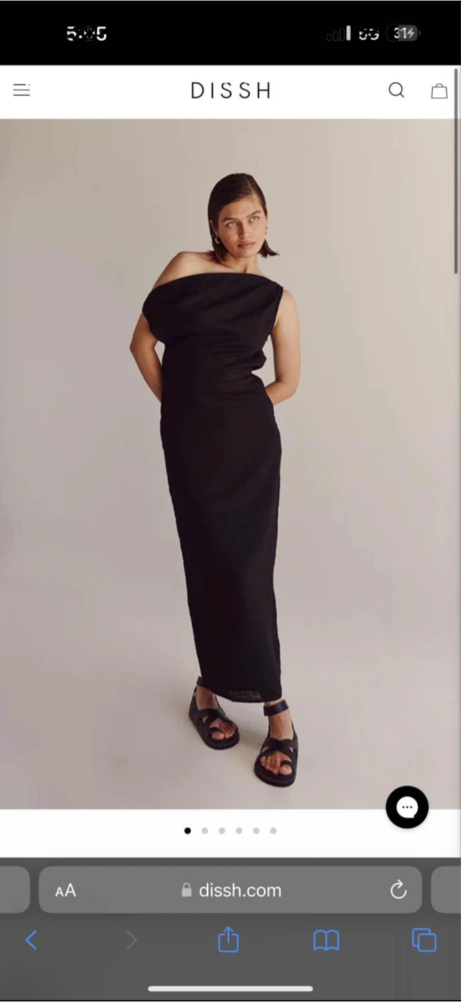Dissh Black One Shoulder Maxi Dress