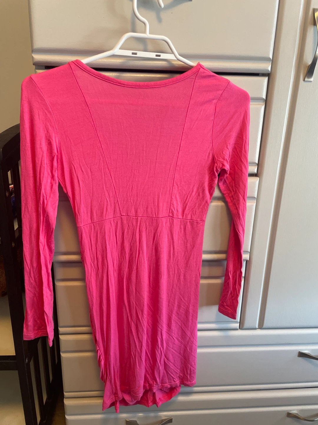 Pink Long-Sleeve Ruched Dress - photo 2