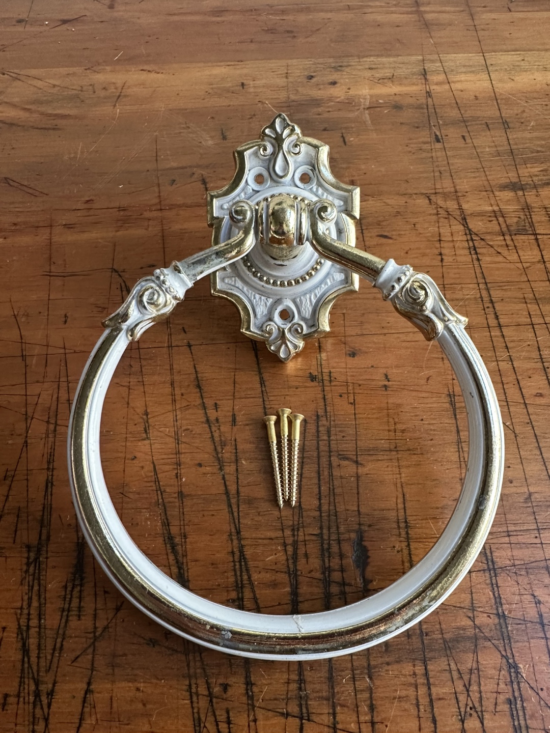 Beautiful Vintage Bathroom Hanging Hand Towel Ring Hook 70’s Era