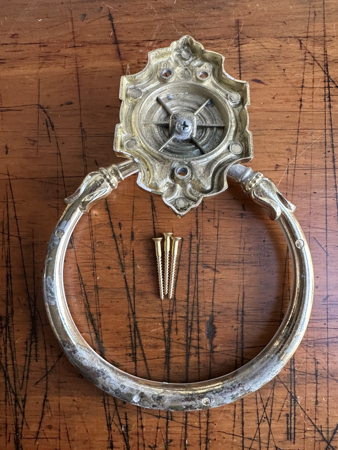 Beautiful Vintage Bathroom Hanging Hand Towel Ring Hook 70’s Era - photo 5
