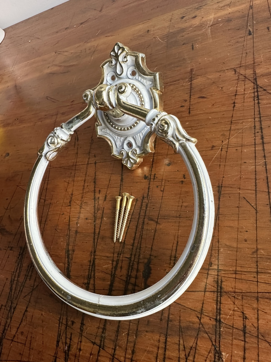 Beautiful Vintage Bathroom Hanging Hand Towel Ring Hook 70’s Era - photo 2