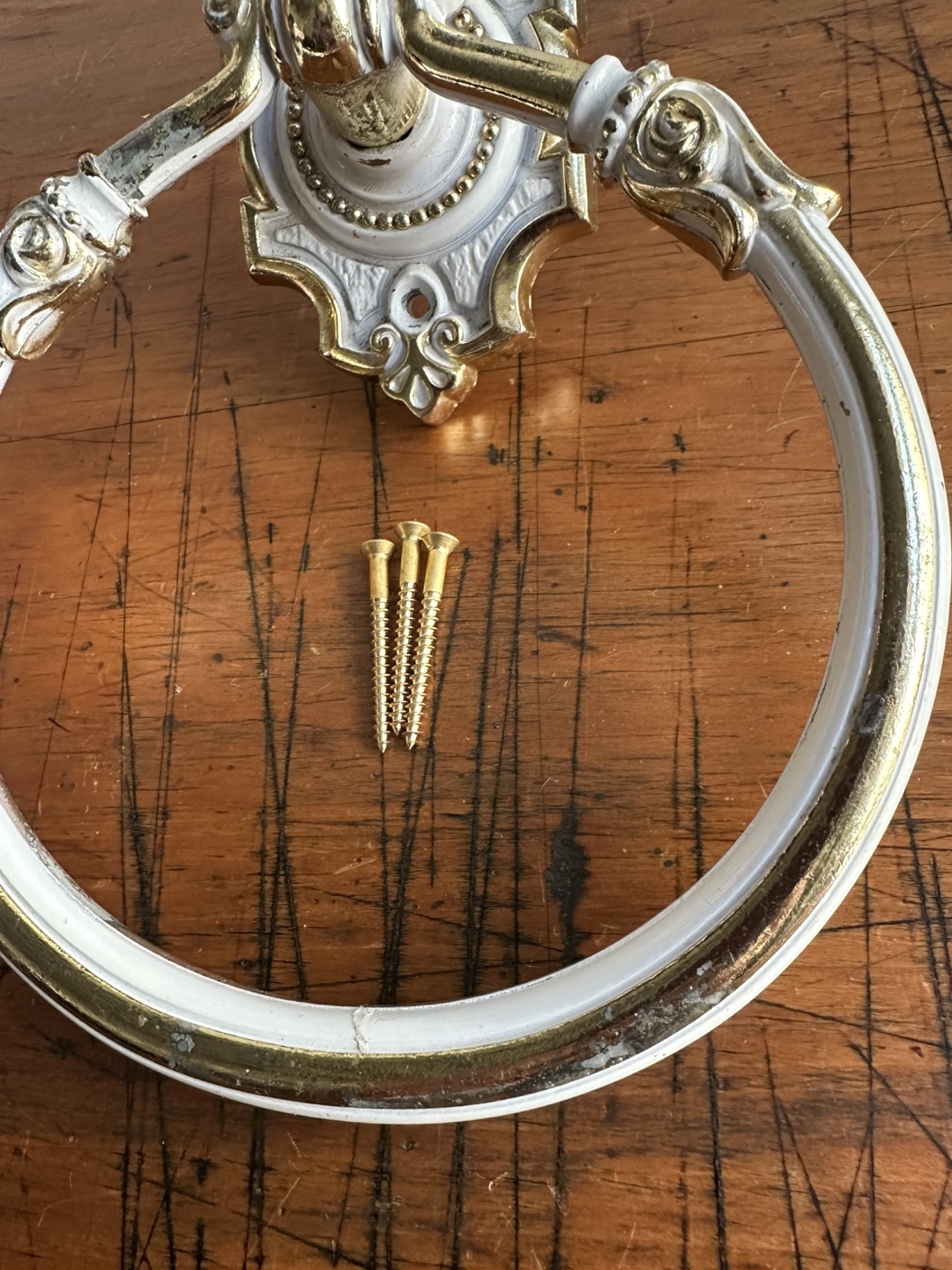 Beautiful Vintage Bathroom Hanging Hand Towel Ring Hook 70’s Era - photo 4