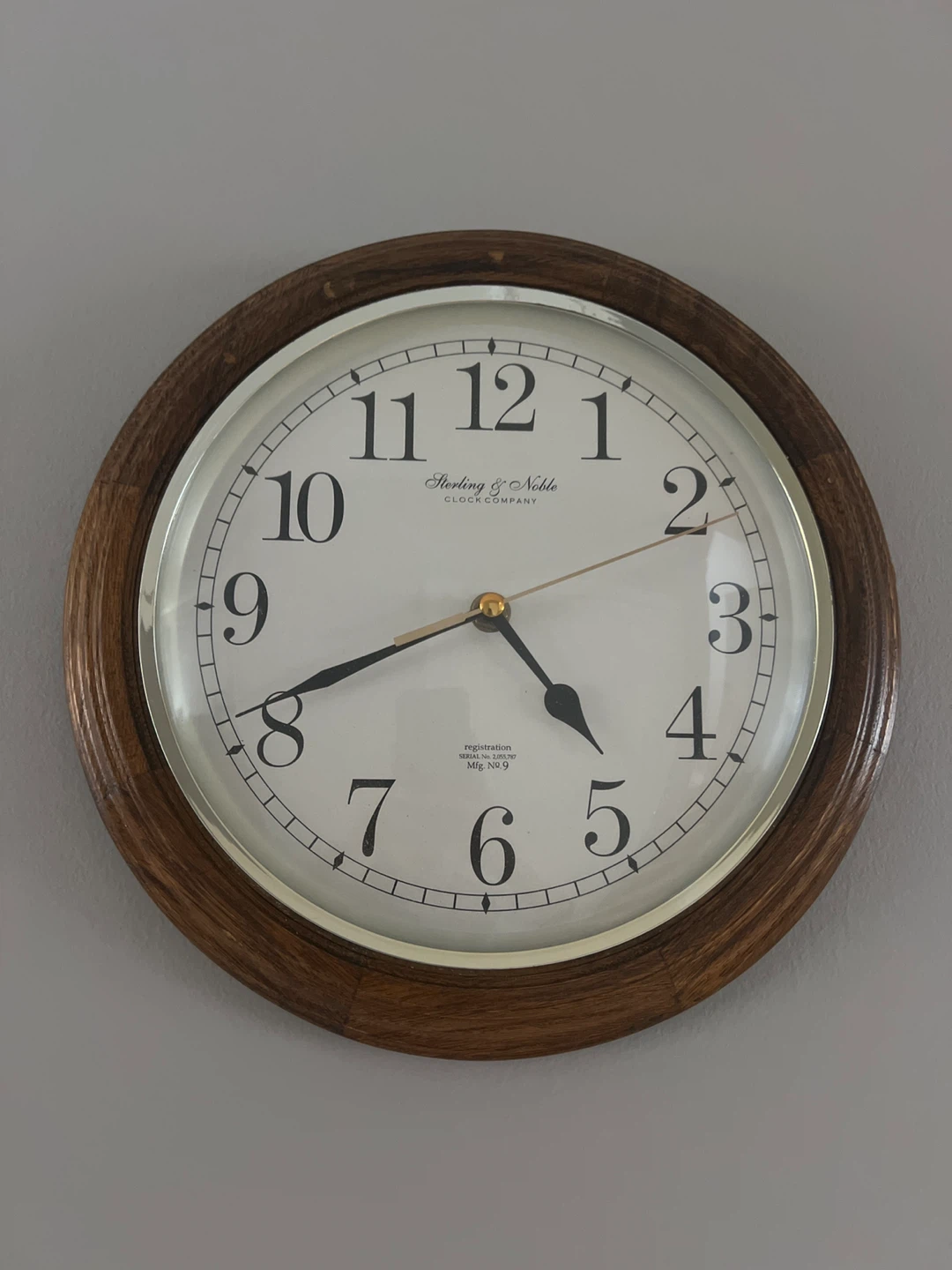Sterling & Noble Clock Company Wall Clock