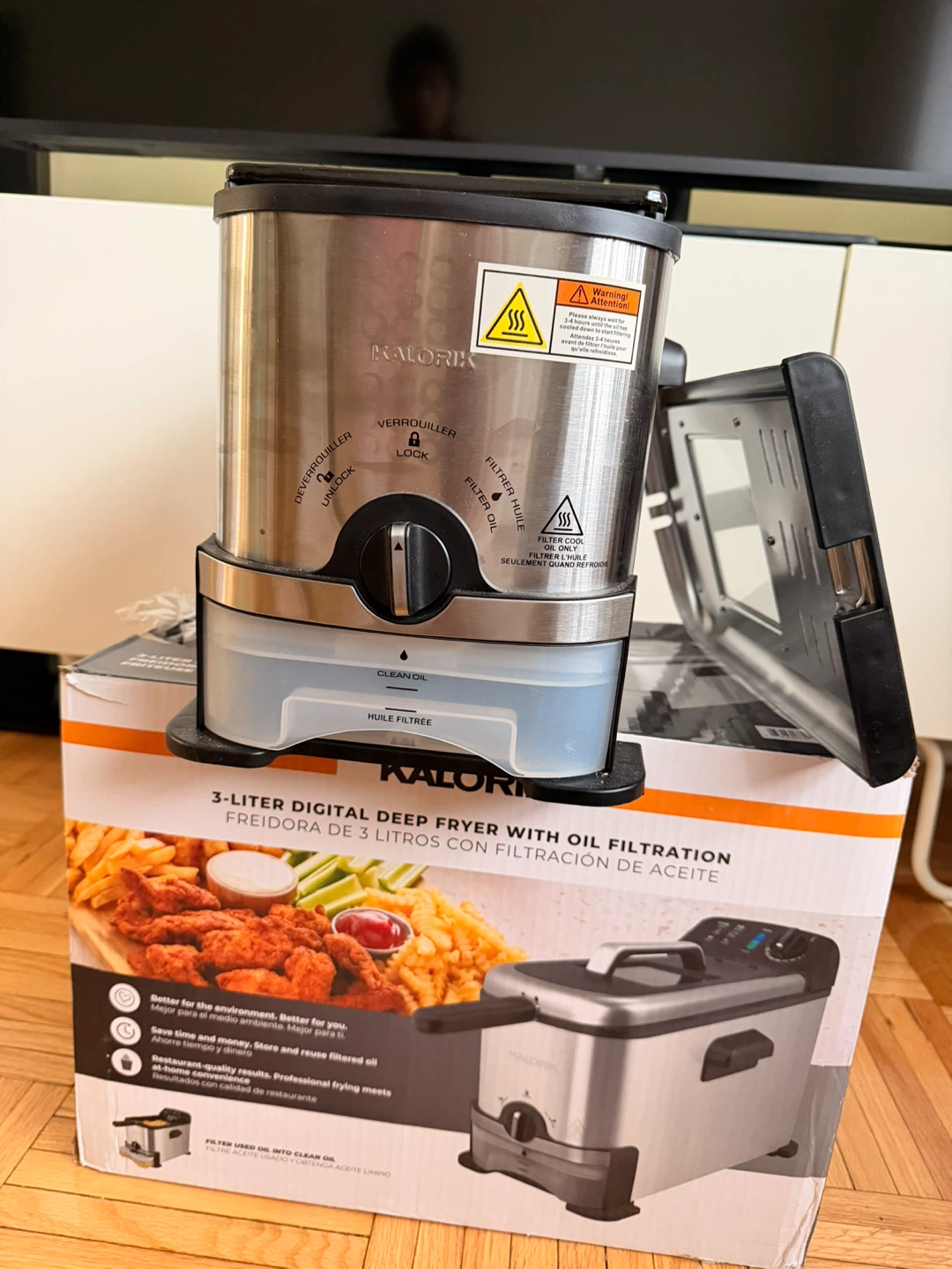 Kalorik 3-Liter Digital Deep Fryer with Oil Filtration