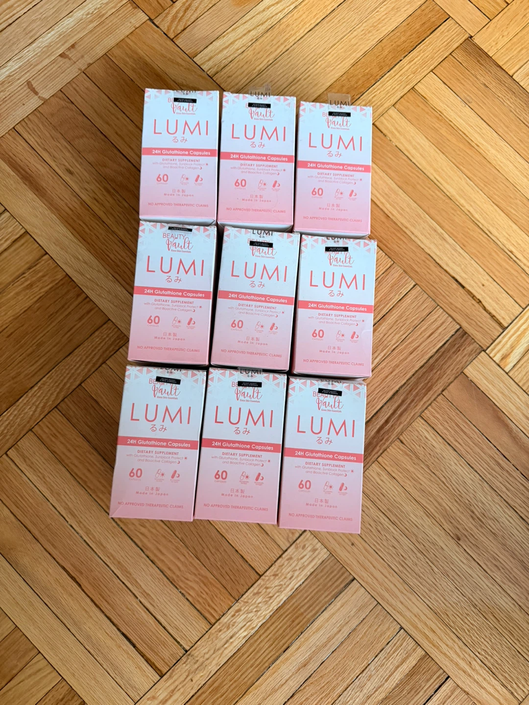 LUMI 24H Glutathione Capsules Dietary Supplement (9 Boxes)