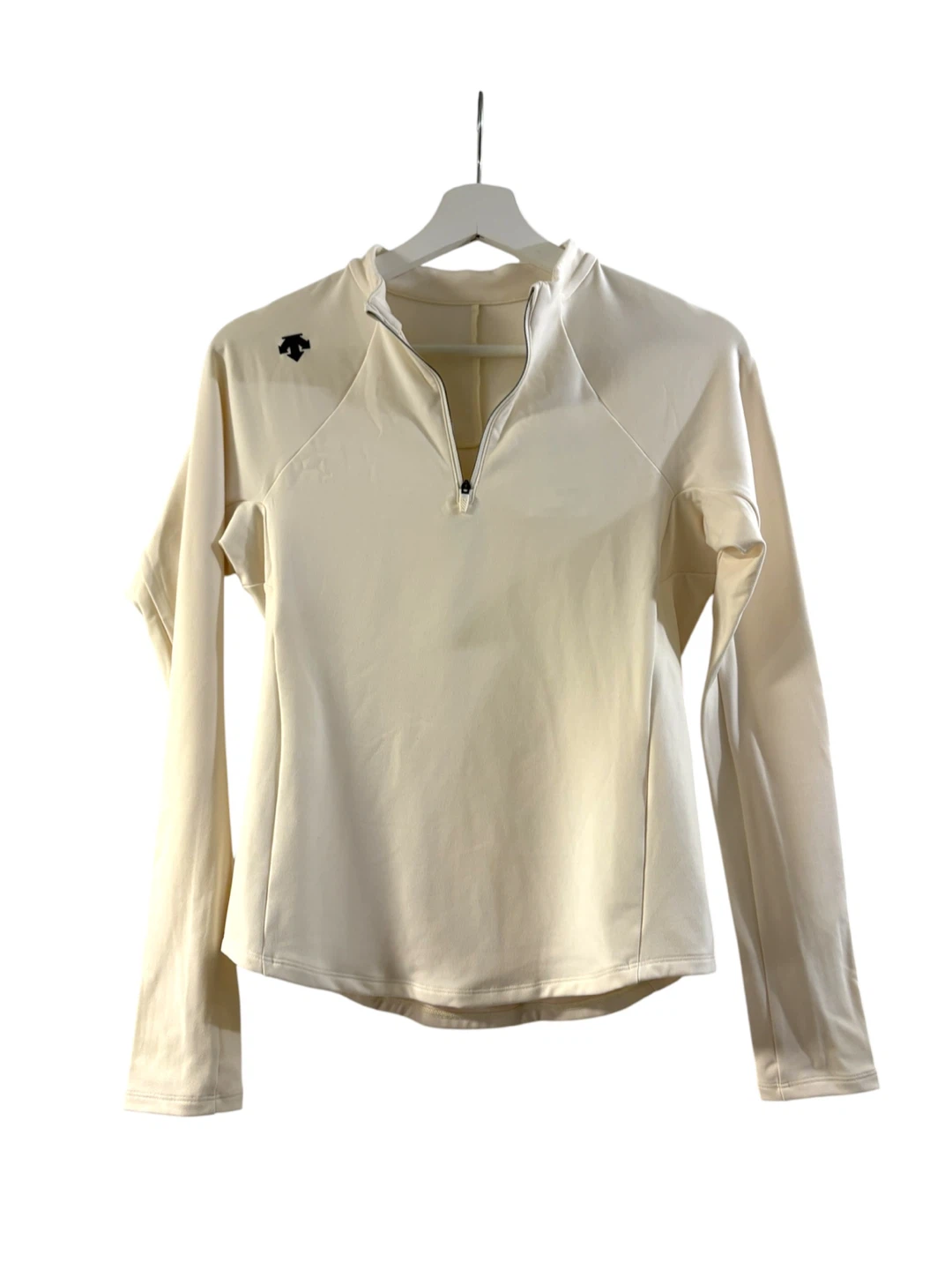 Descente Cream Quarter Zip Long Sleeve Active Top Size XS