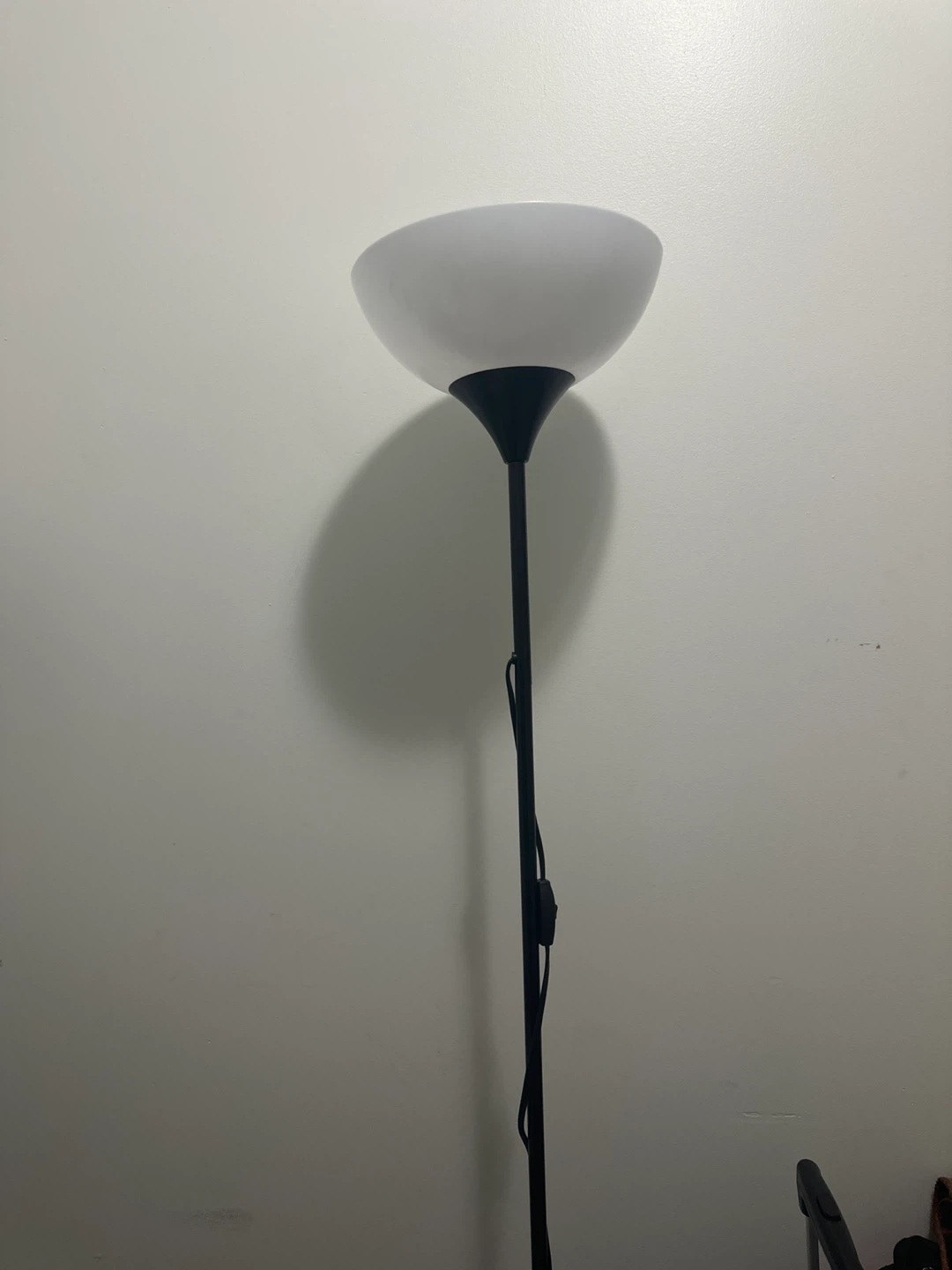 Black Floor Lamp with White Shade