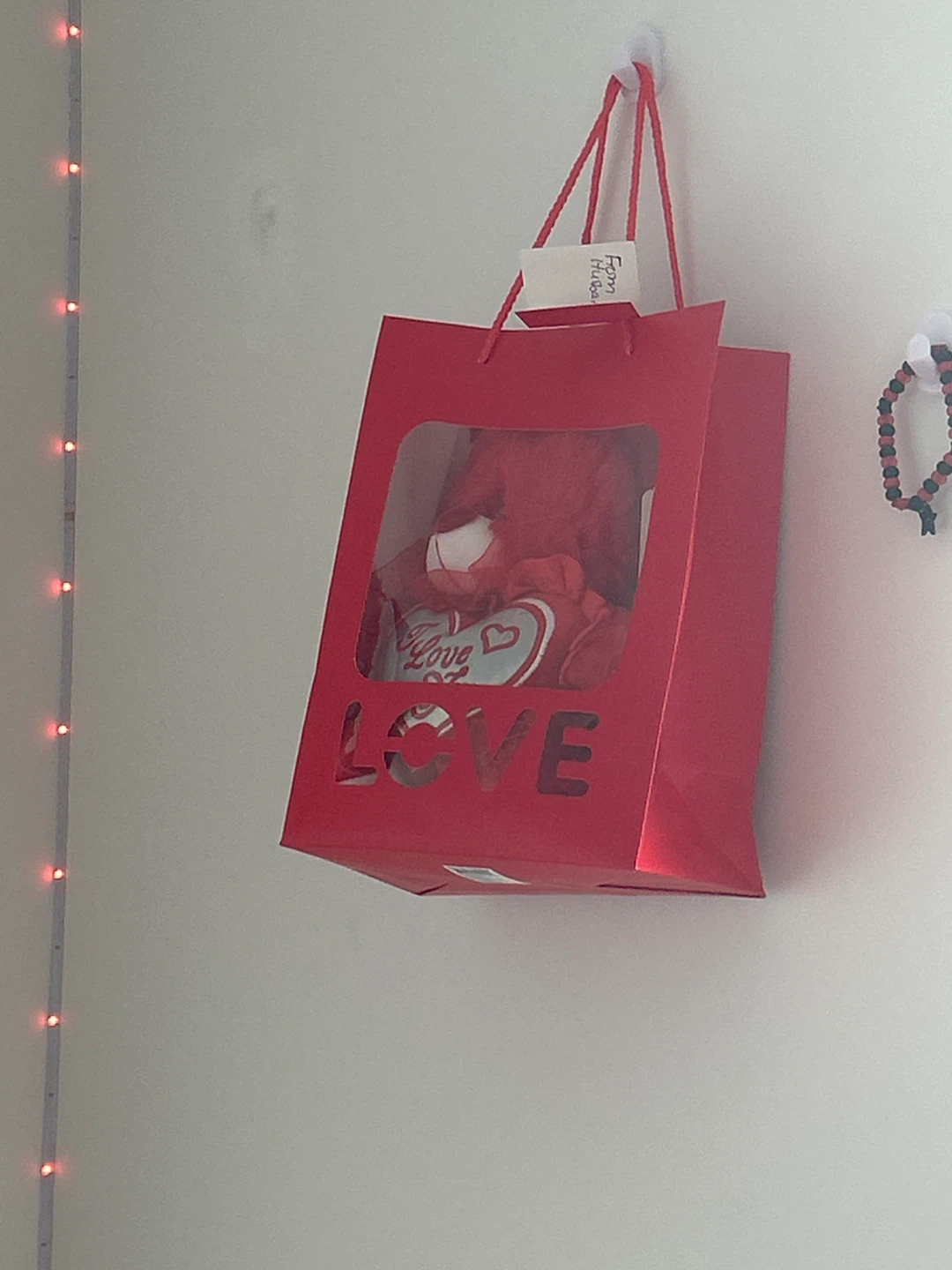 Red "LOVE" Gift Bag with Heart and Bear
