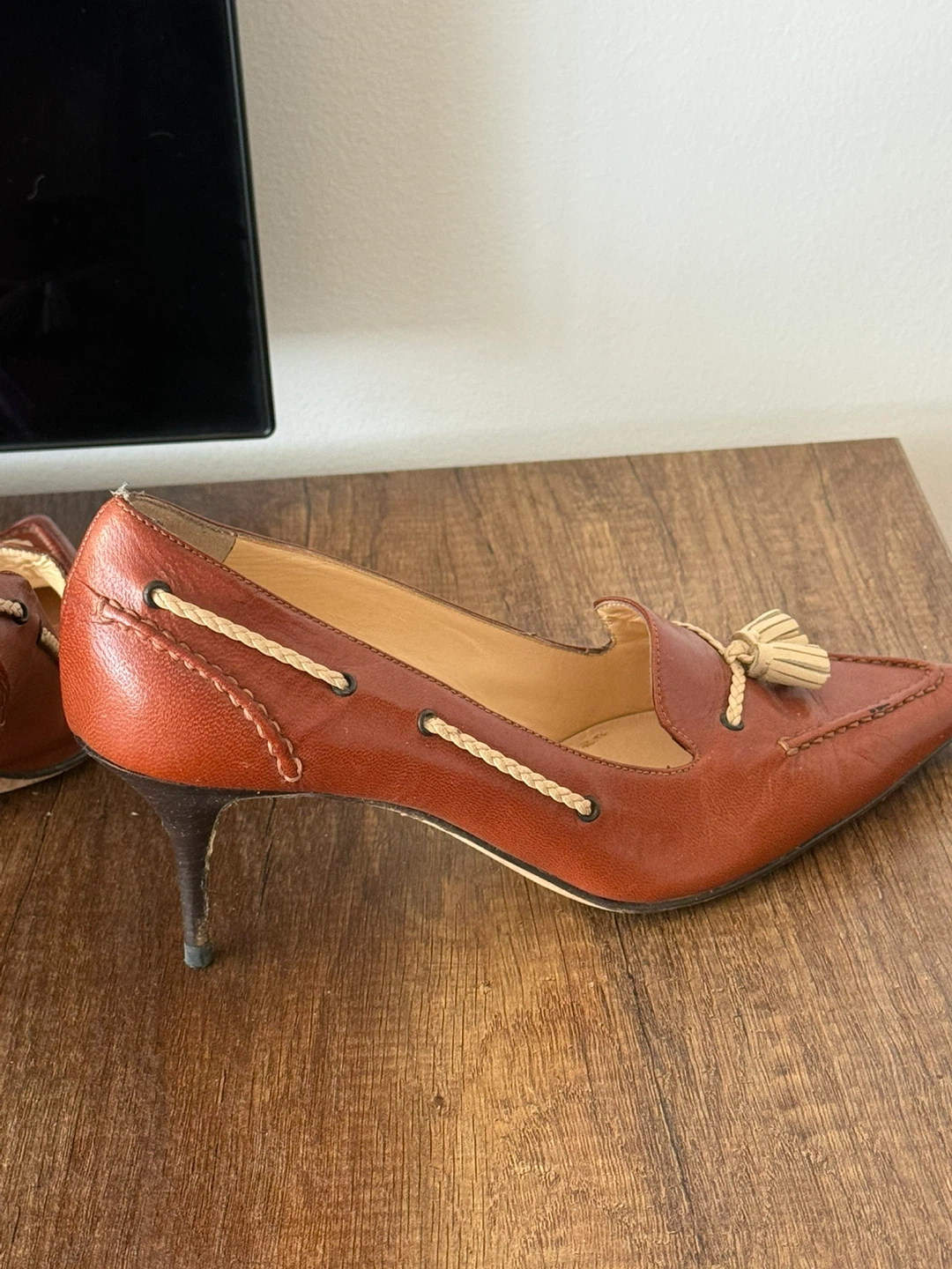 Cole Haan Tan Leather Tassel Heels - photo 2