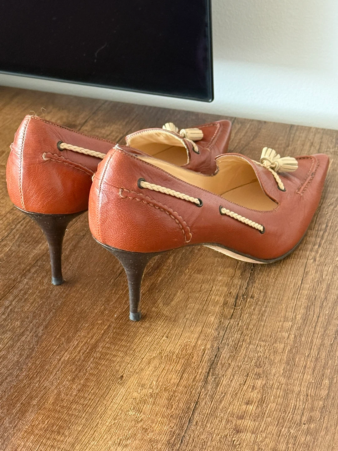 Cole Haan Tan Leather Tassel Heels - photo 3