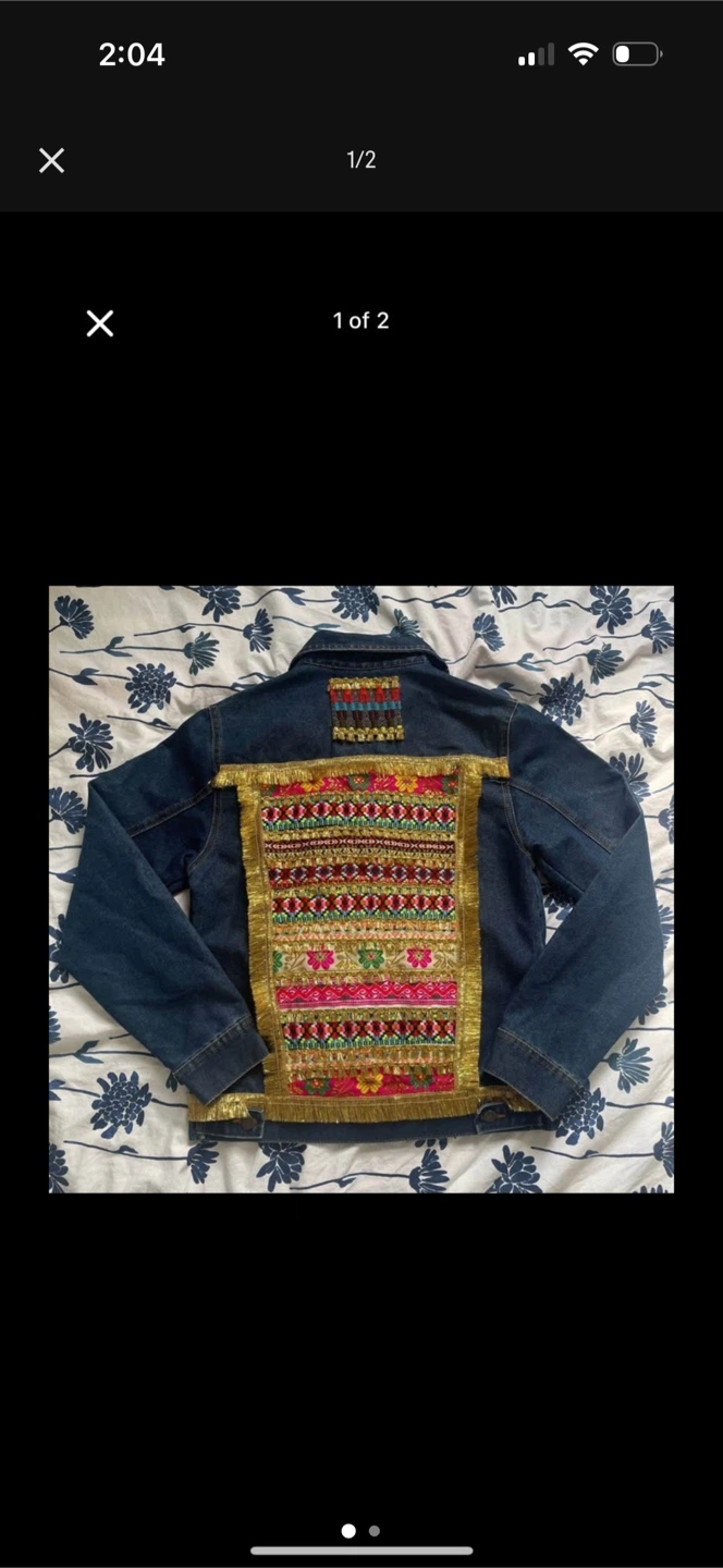 Embroidered Denim Jacket. Hand-woven jacket. WRITE TO ME