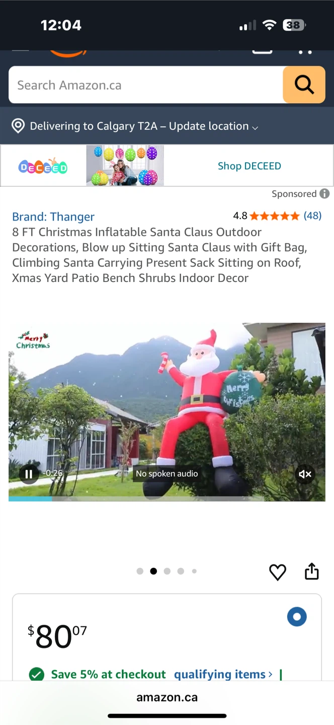 8 FT Inflatable Santa Claus Christmas Outdoor Decoration - photo 2