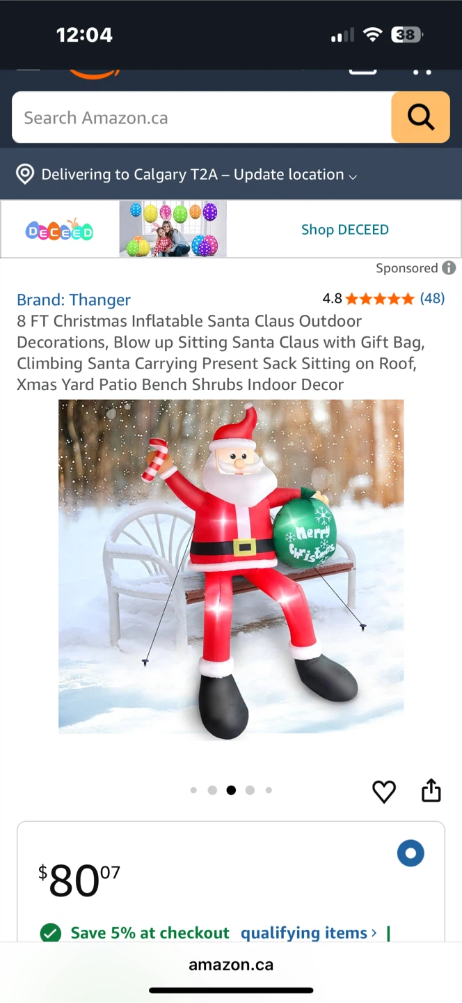 8 FT Inflatable Santa Claus Christmas Outdoor Decoration - photo 3