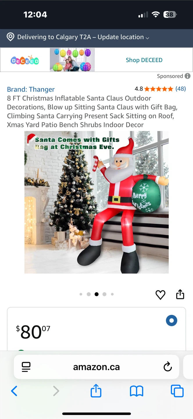8 FT Inflatable Santa Claus Christmas Outdoor Decoration - photo 4