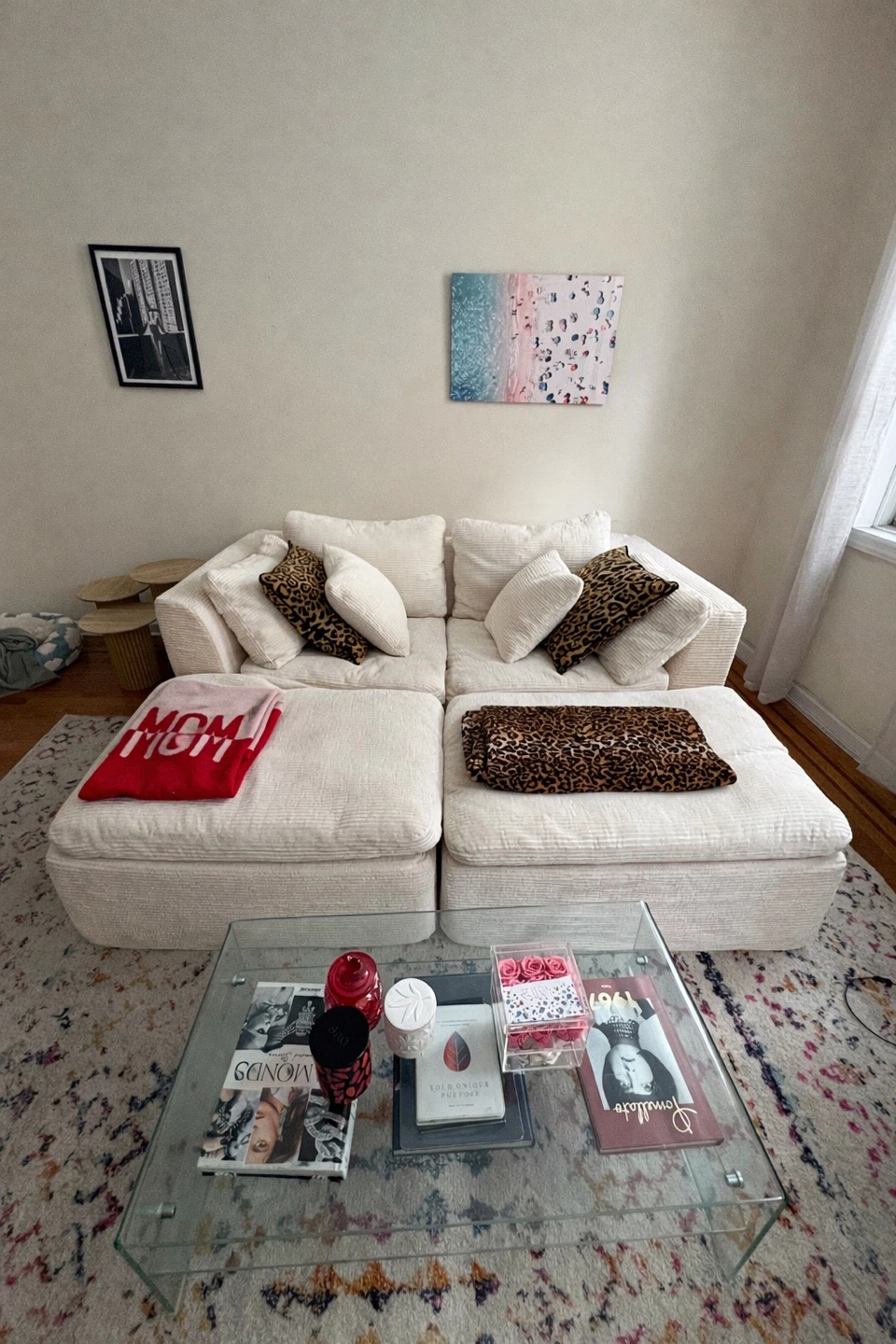 Cream Modular Sectional Sofa Couch