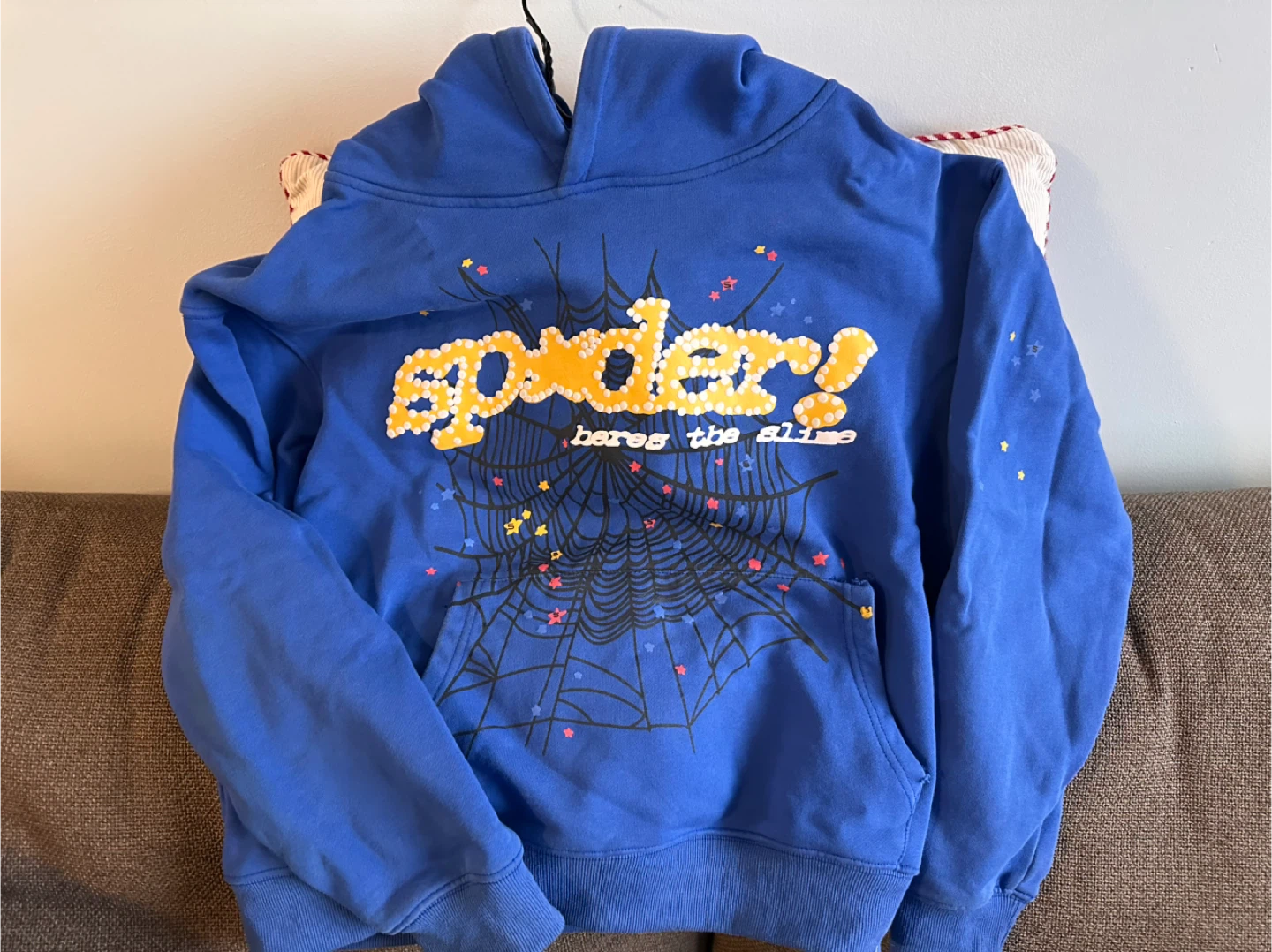 SPIDER "Heres the Slime" Hoodie Blue Size M