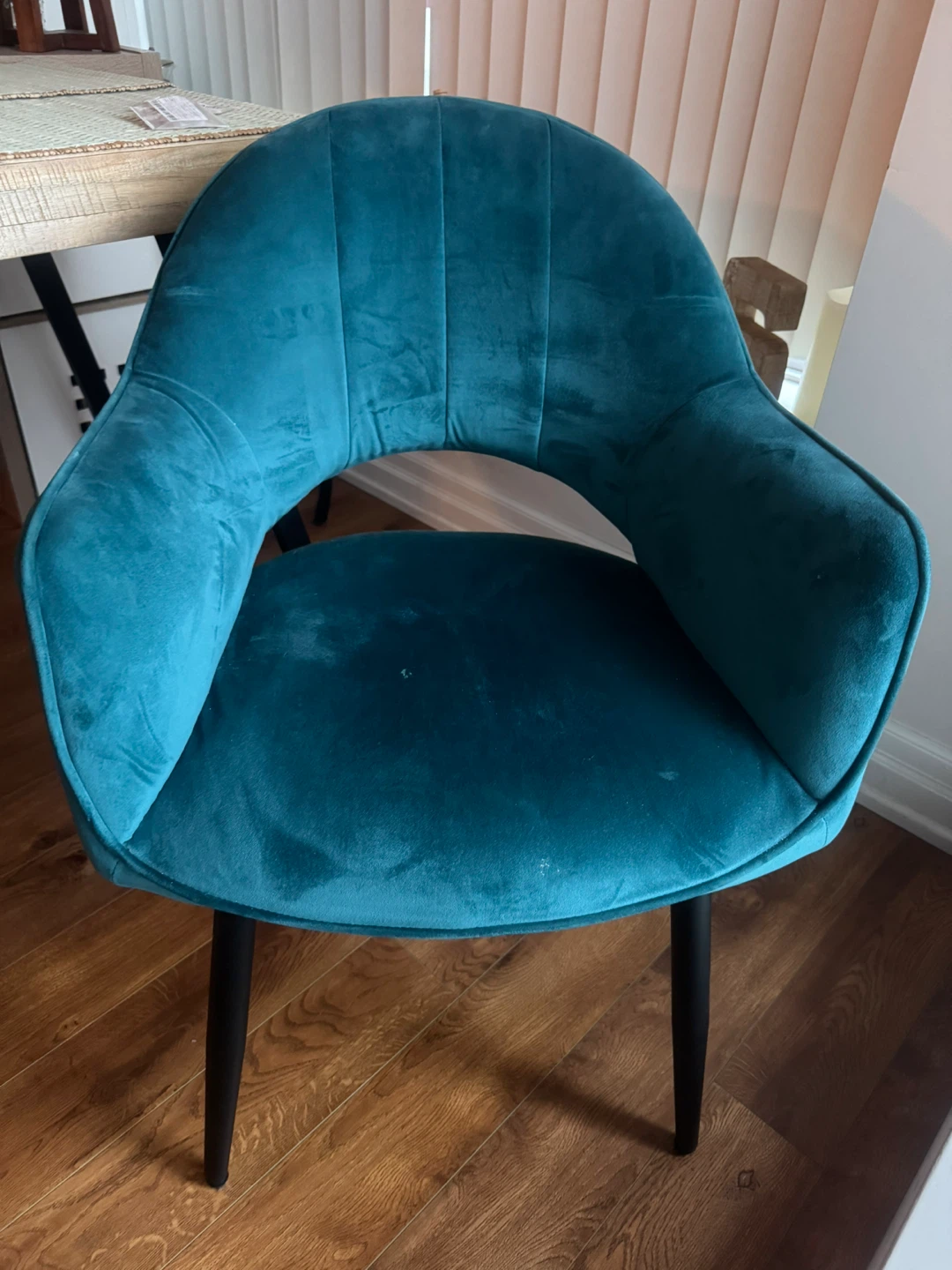 Structube 2 Teal Velvet Accent Chairs