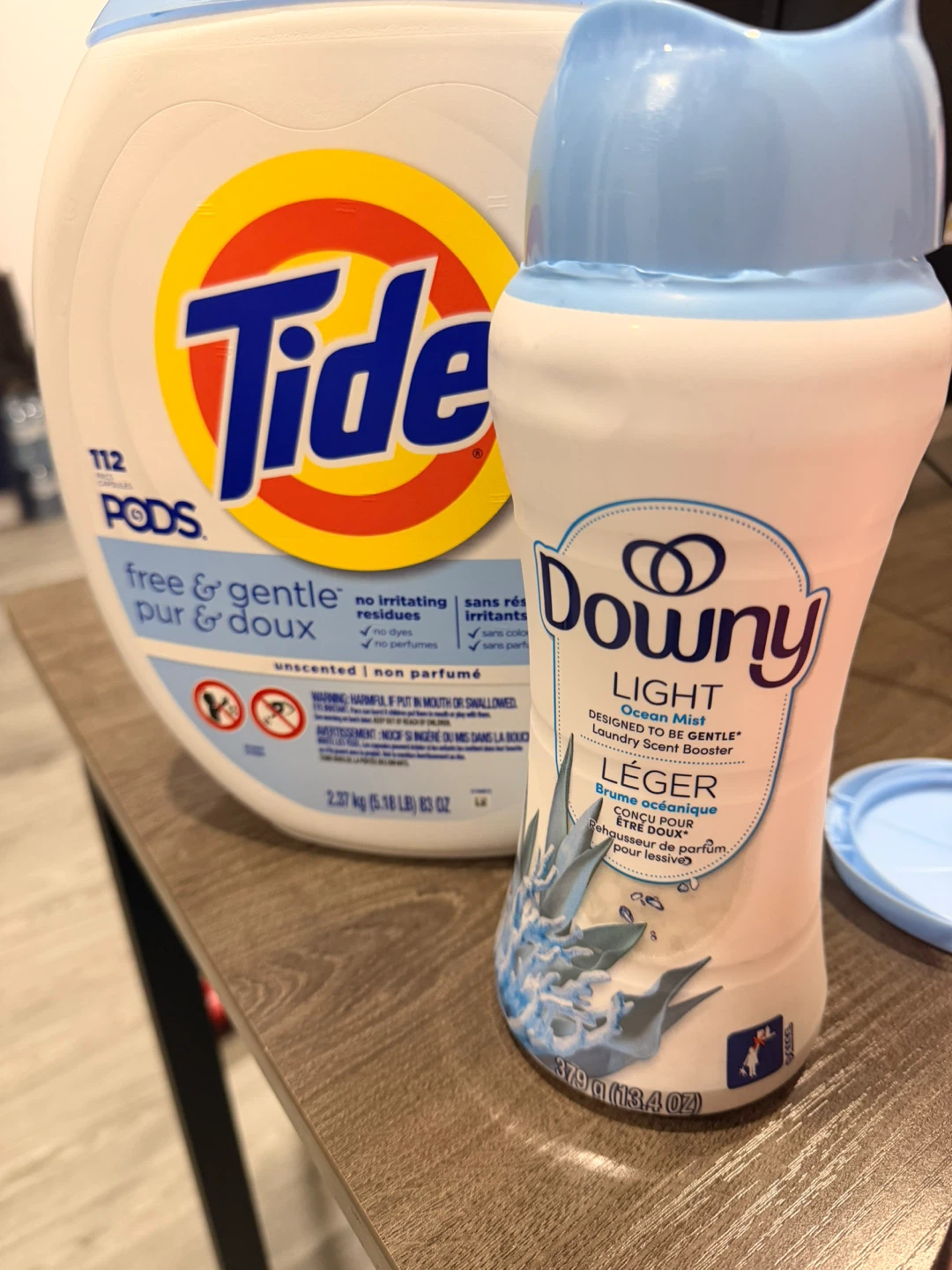 Tide Free & Gentle Pods and Downy Light Ocean Mist Scent Booster