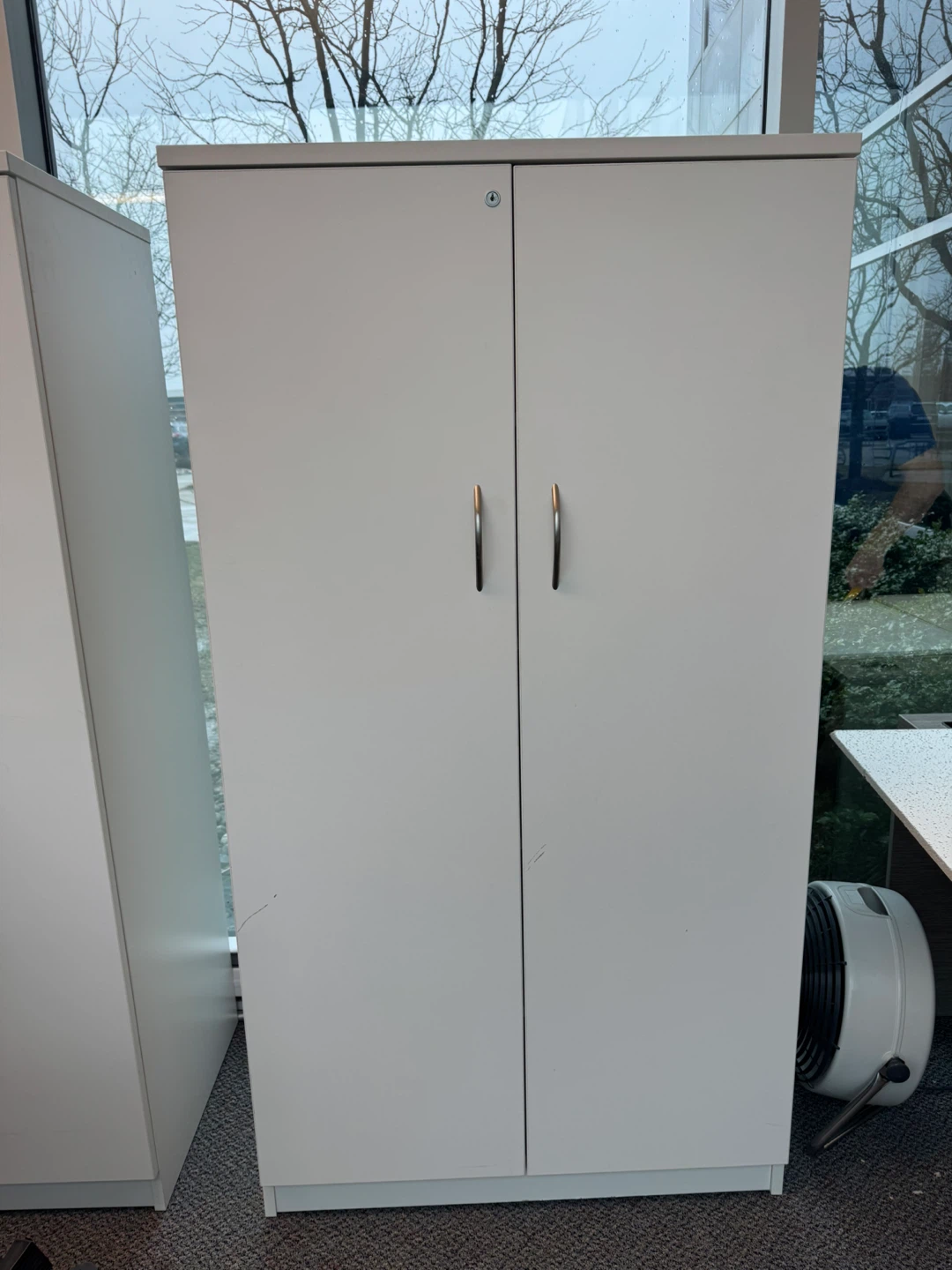 White Two-Door Storage Cabinet