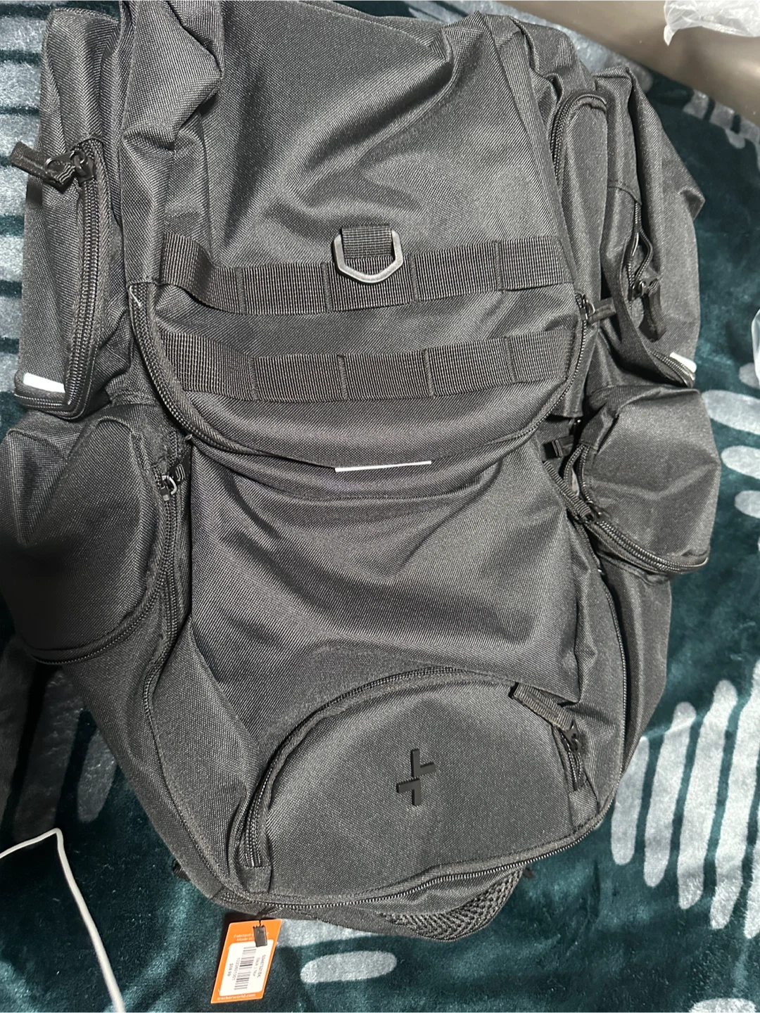 Black Backpack with Multiple Pockets