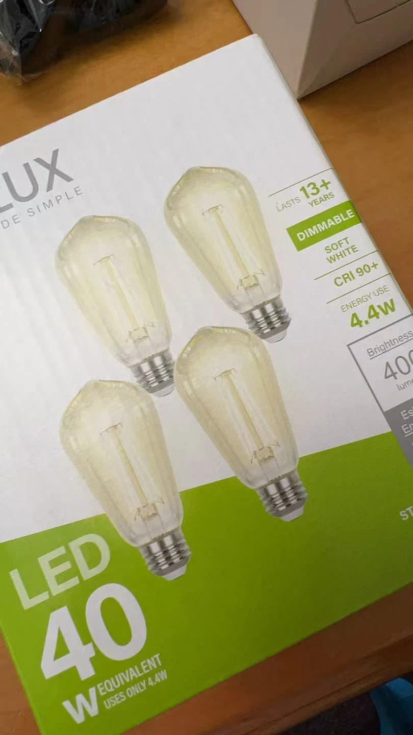 LED Edison Bulbs 40 watt Equivalent,  E26 Light Bulb 2700K - photo 5