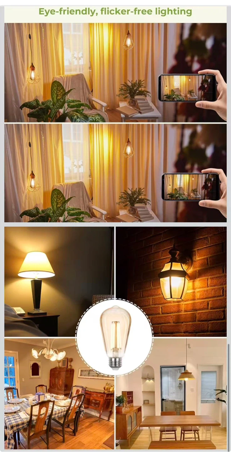 LED Edison Bulbs 40 watt Equivalent,  E26 Light Bulb 2700K - photo 4
