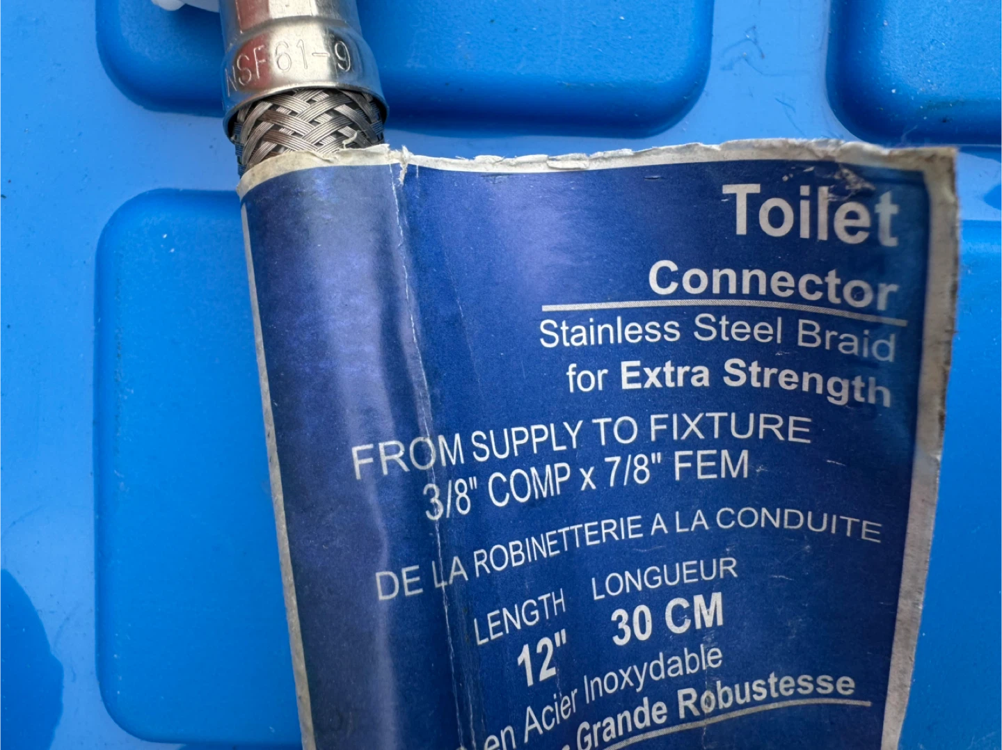 Toilet Connector 12 inch Stainless Steel Braided Hose - photo 3