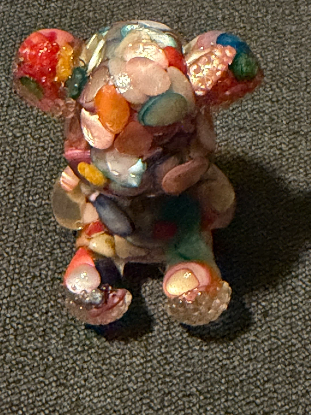 Bearbrick-style art figurine with shell and resin inlay - photo 2