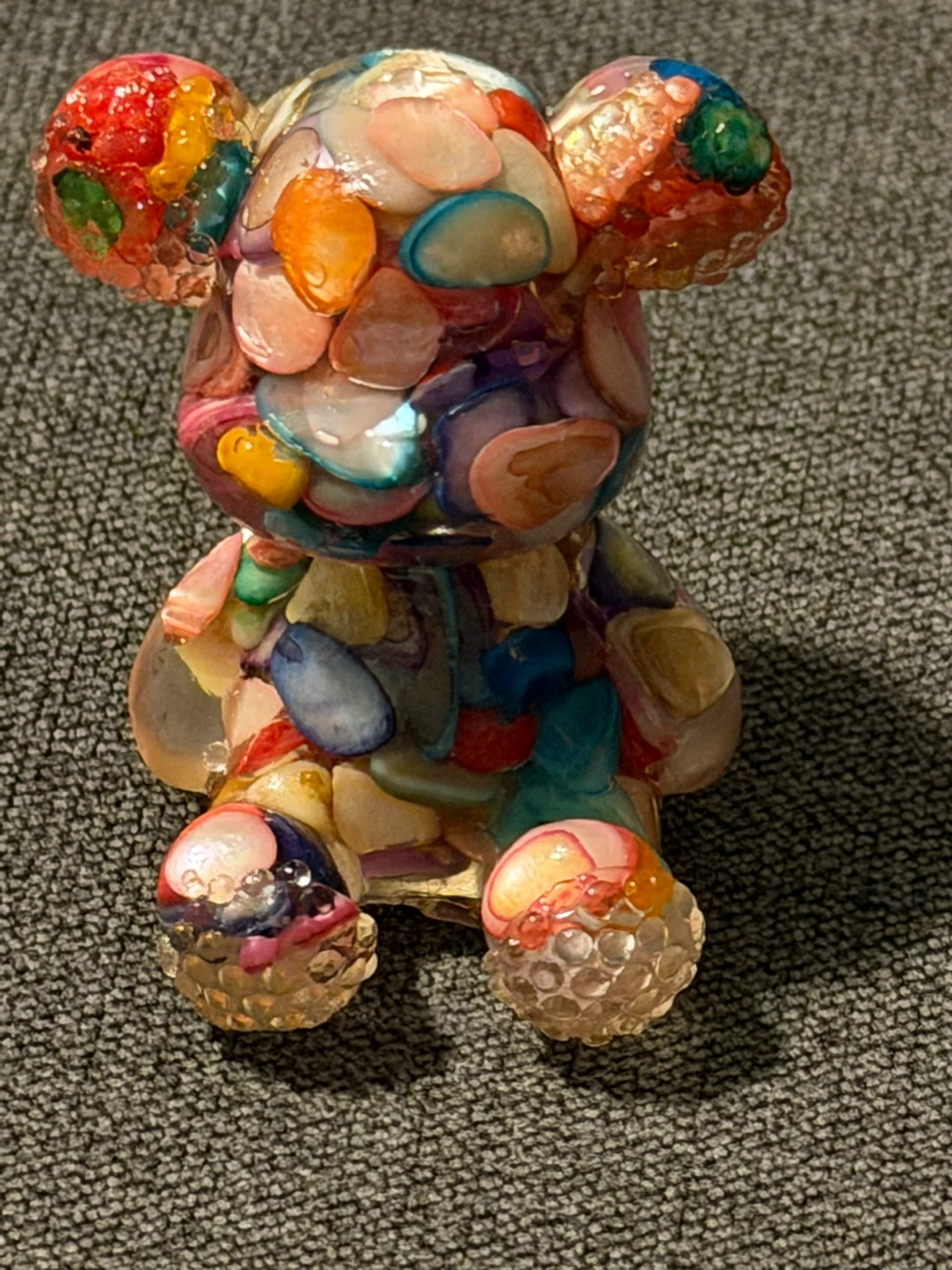 Bearbrick-style art figurine with shell and resin inlay - photo 5