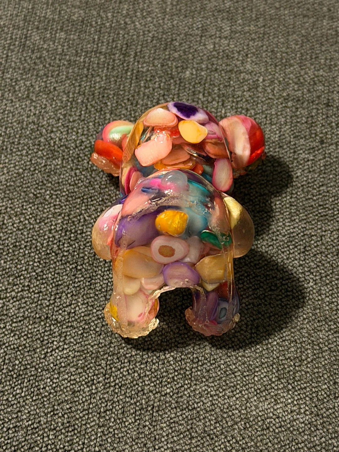 Bearbrick-style art figurine with shell and resin inlay - photo 4