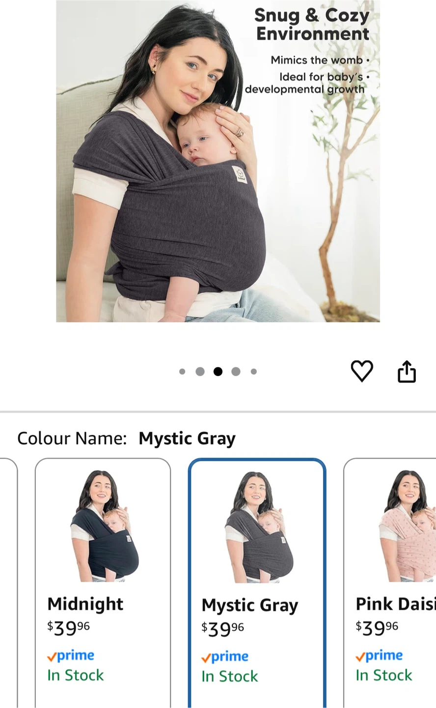KeaBabies Wrap Carrier Mystic Grey