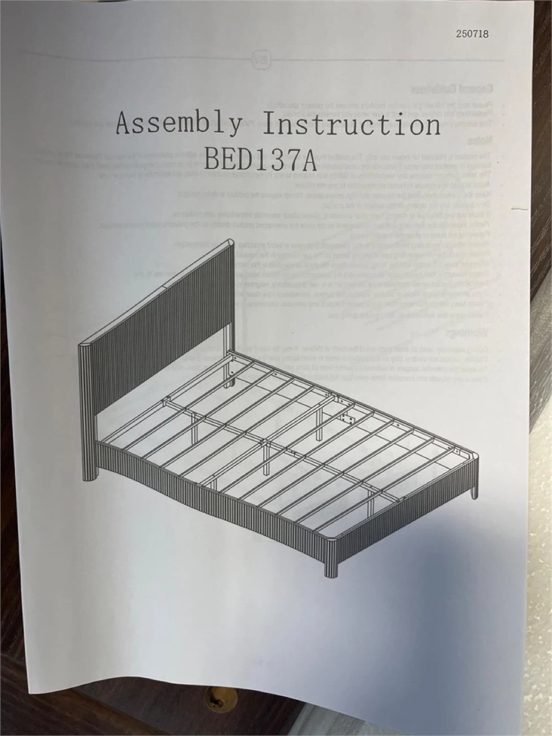 Queen Size Bed Frame with Headboard