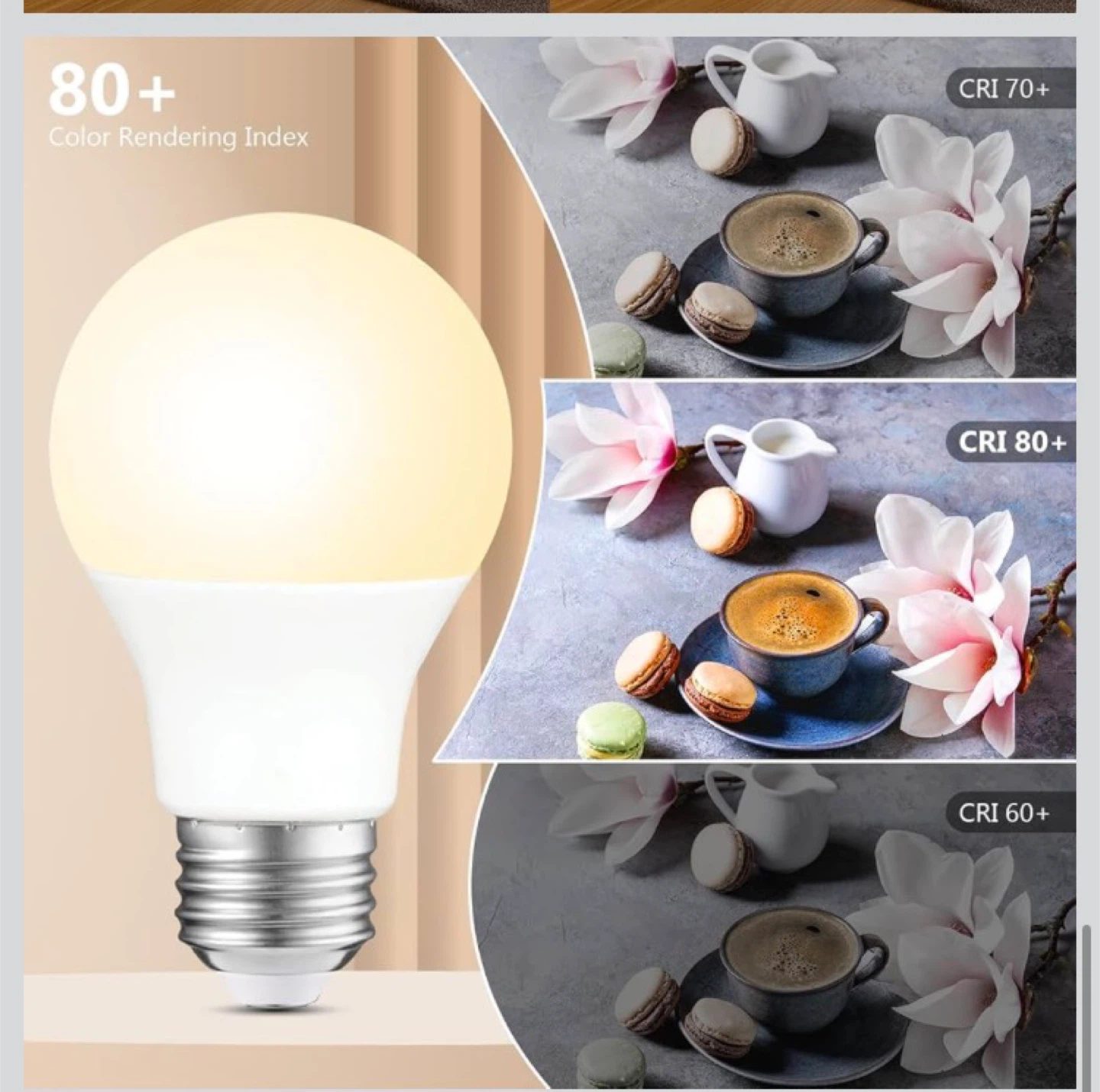 LED Light Bulb - 8W, 2700K Warm White, Dimmable, CRI >80 - photo 5