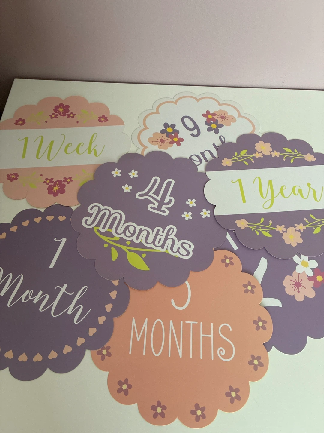 Dual Sided Floral Baby Milestone Cards