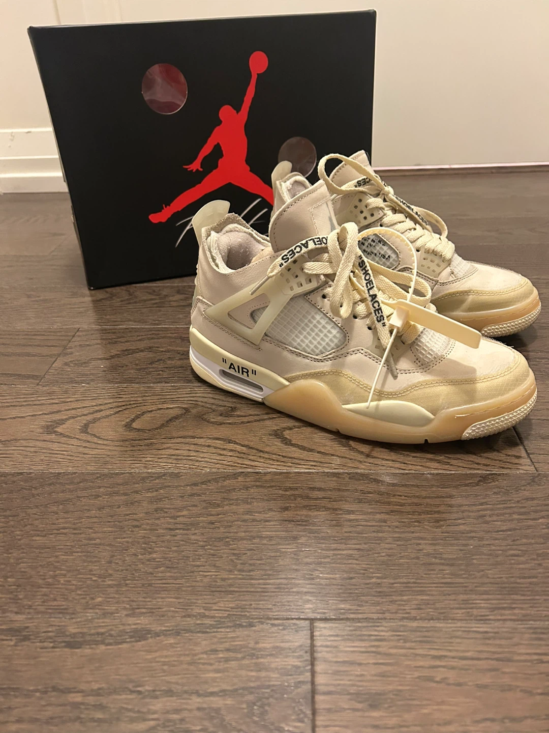 Off-White x Air Jordan 4 "Sail" Sneakers - photo 2
