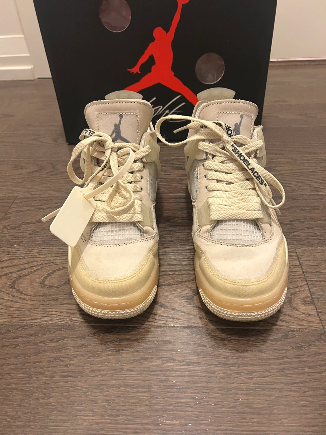 Off-White x Air Jordan 4 "Sail" Sneakers