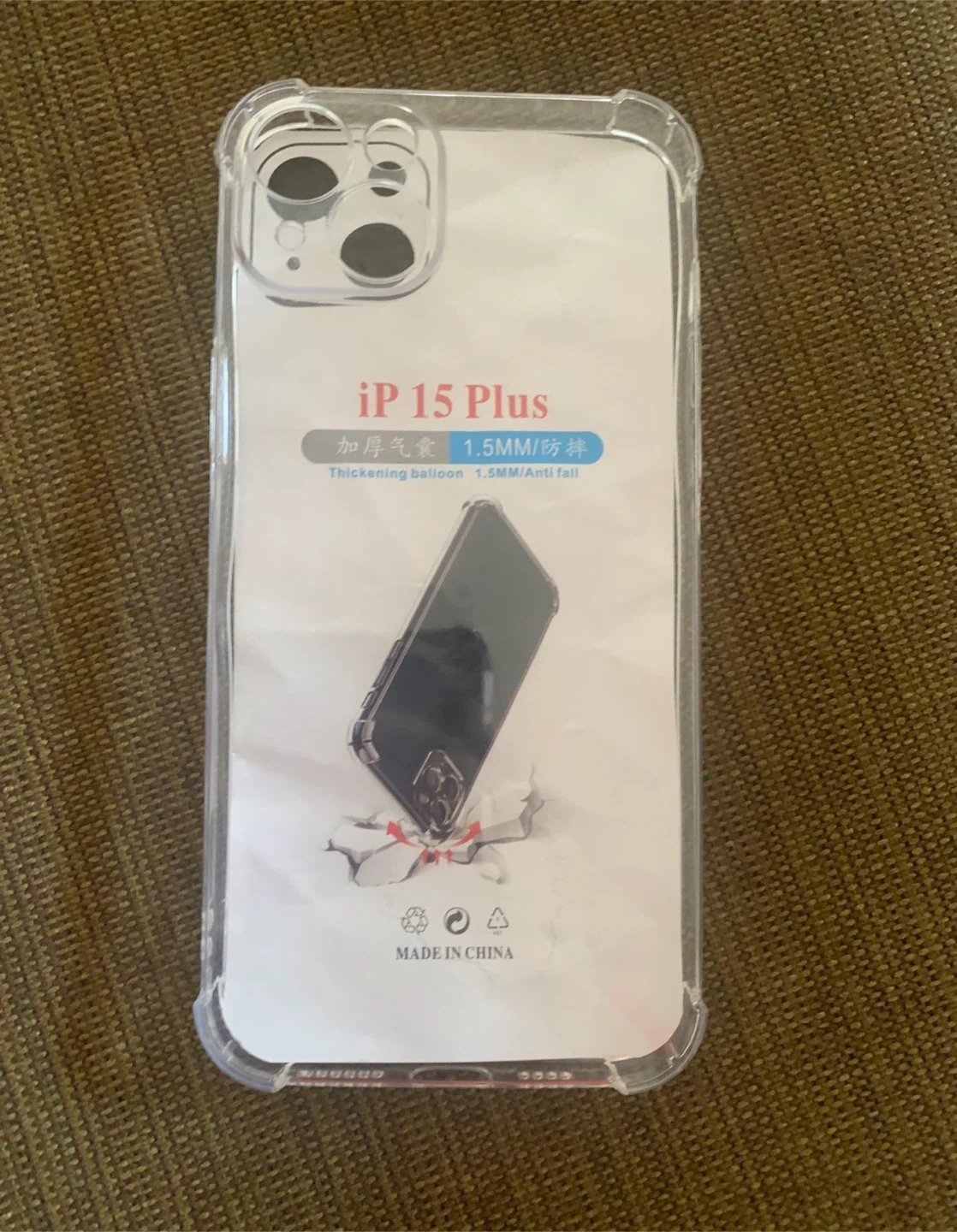 iPhone 15 Plus Clear Case 1.5MM Thickening Anti-Fall