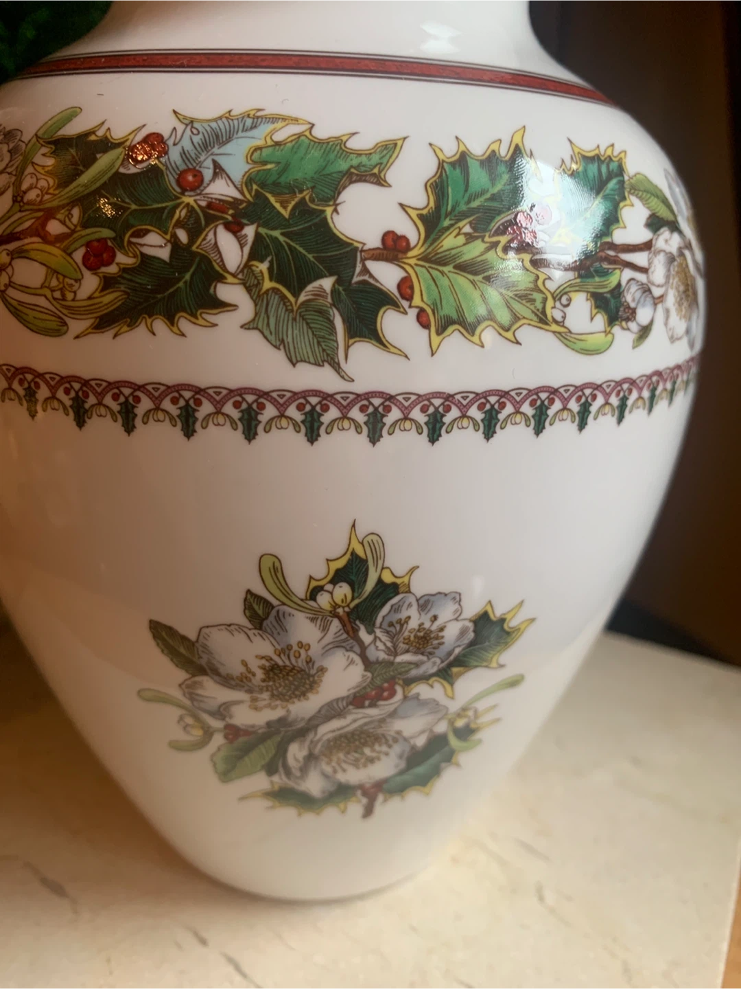 Spode Christmas Rose Vase Fine Bone China England - photo 4