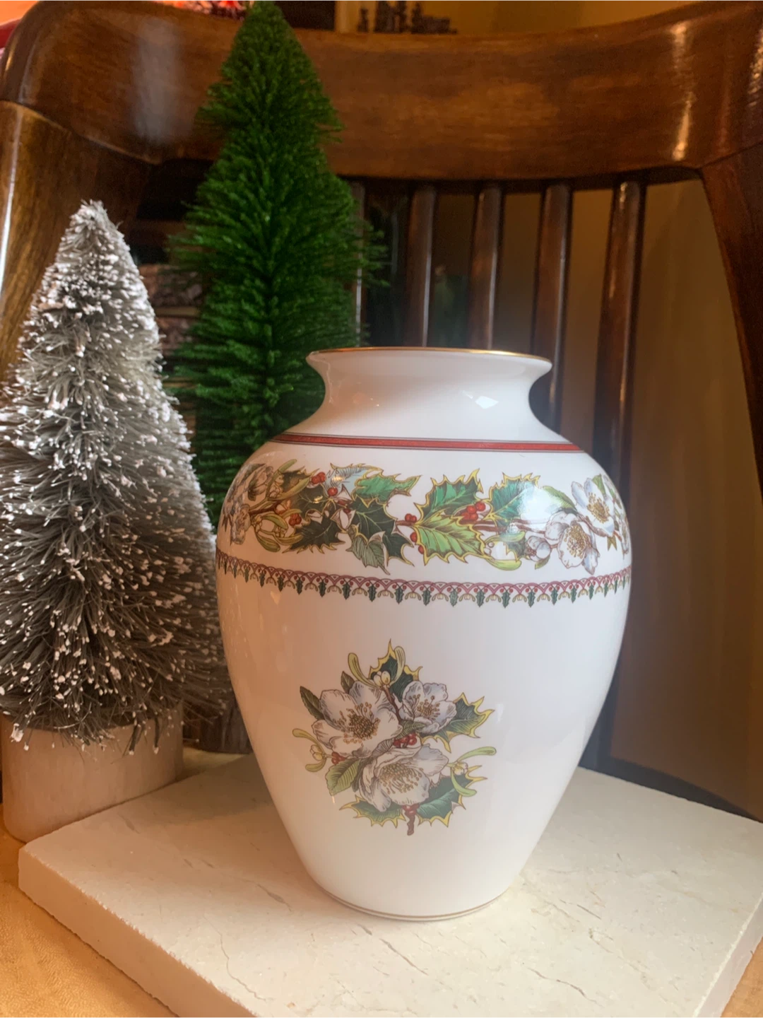 Spode Christmas Rose Vase Fine Bone China England