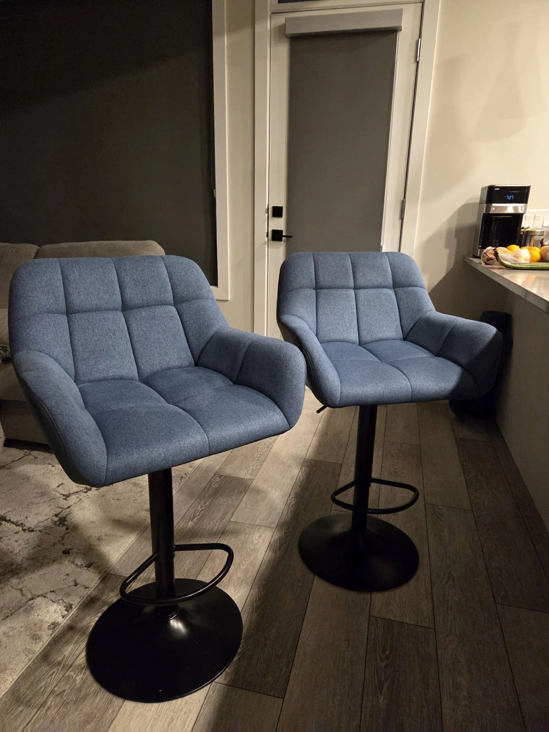 Set of 2 Blue Bar Stools